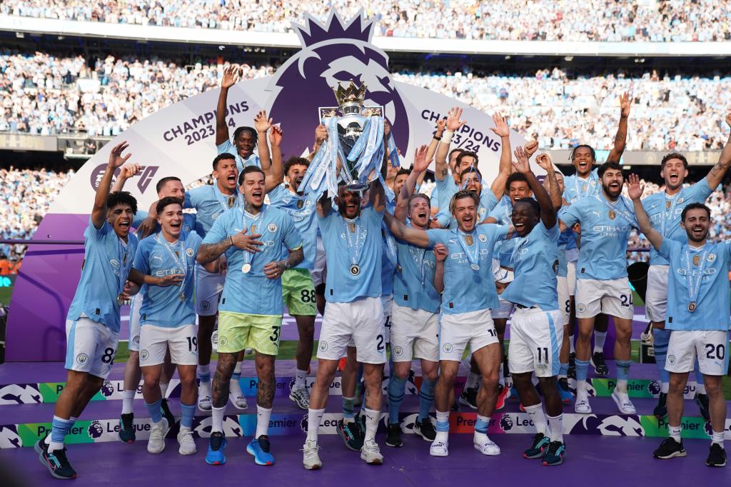 Los jugadores del City celebran su título de Champions League. AP