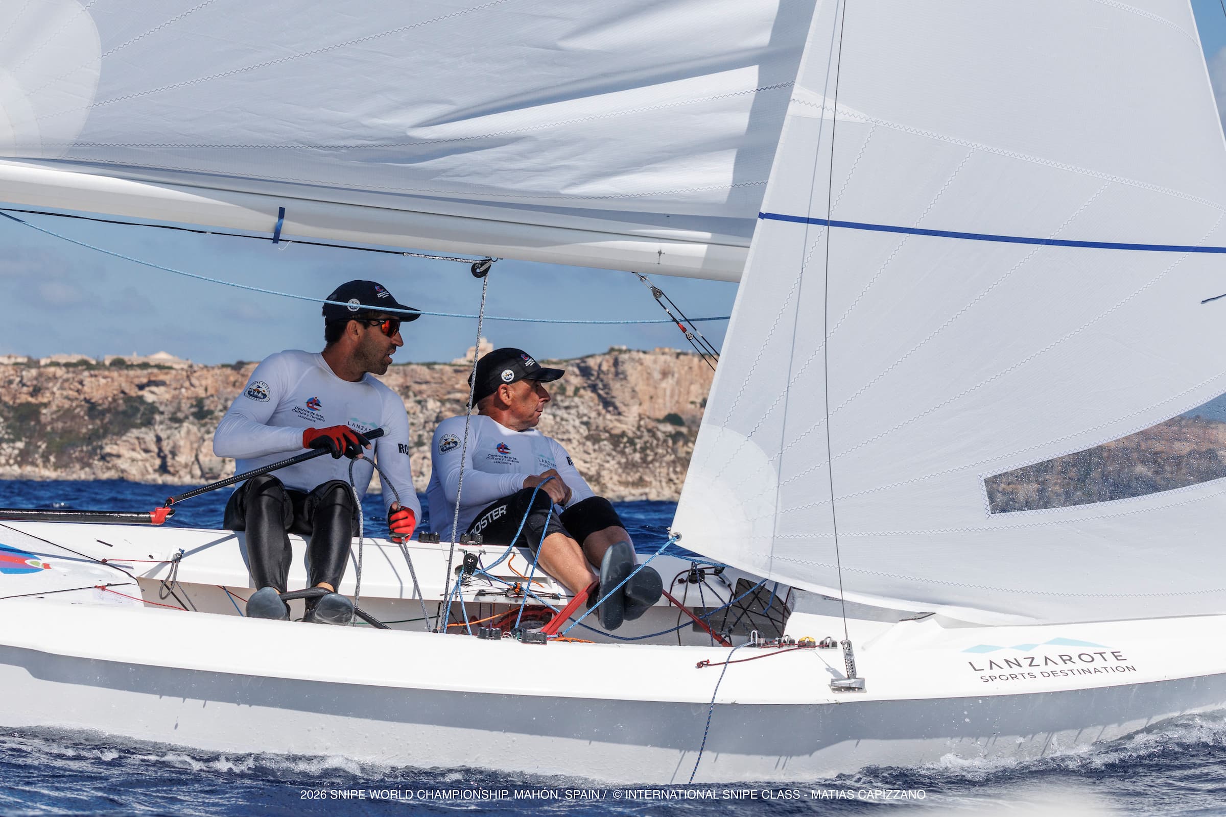 Alfredo González y Cristian Sánchez, en el Mundial de Snipe.