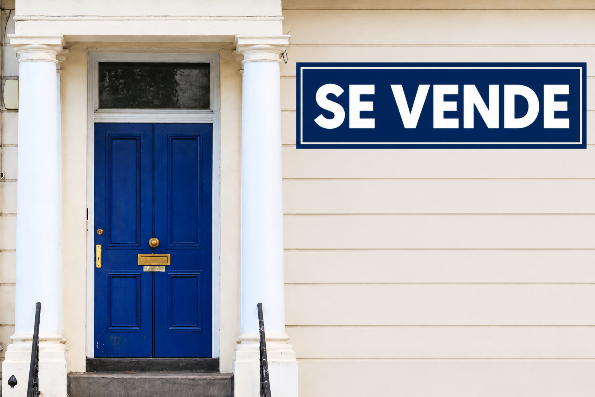 Representación de la puerta azul de 'Notting Hill' IA