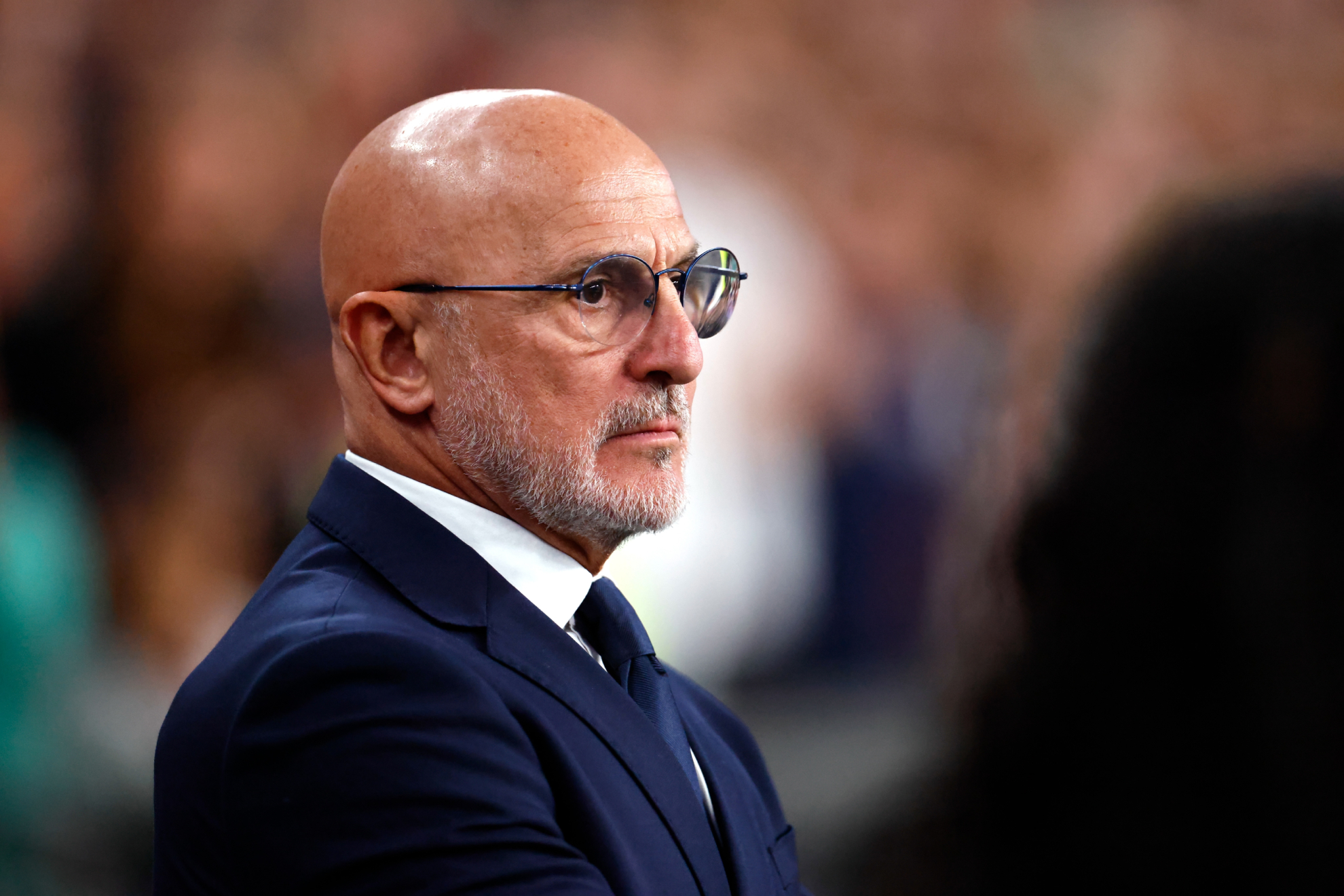 Luis de la Fuente, durante la rueda de prensa en Wembley.