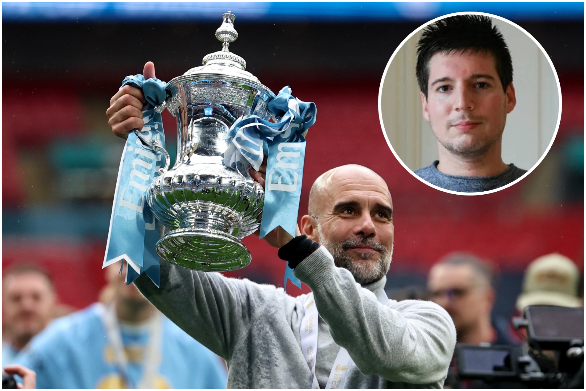 Pep Guardiola y Rui Pinto.