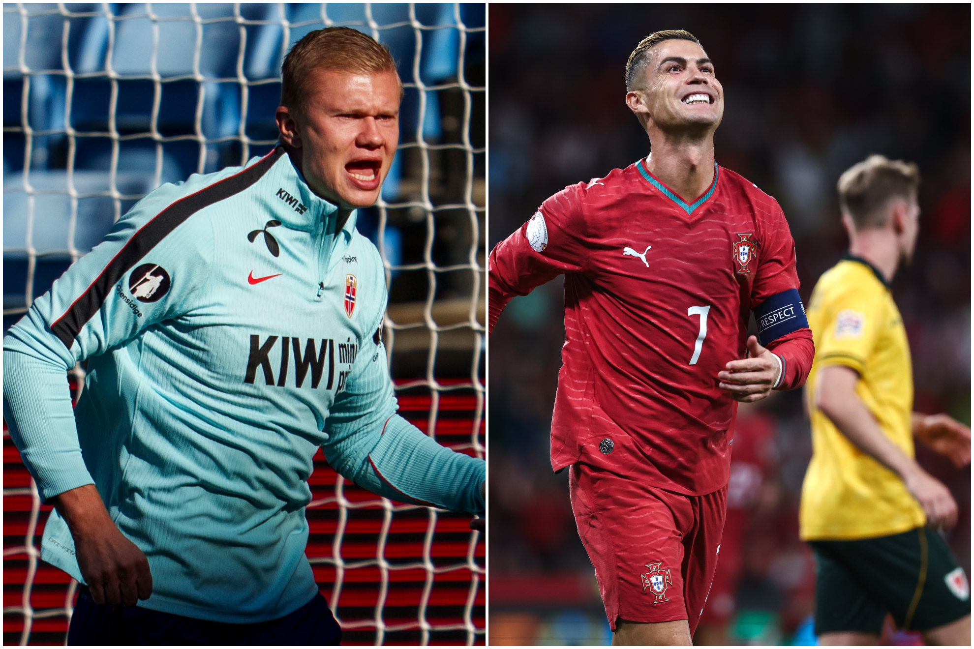 Haaland y Cristiano.