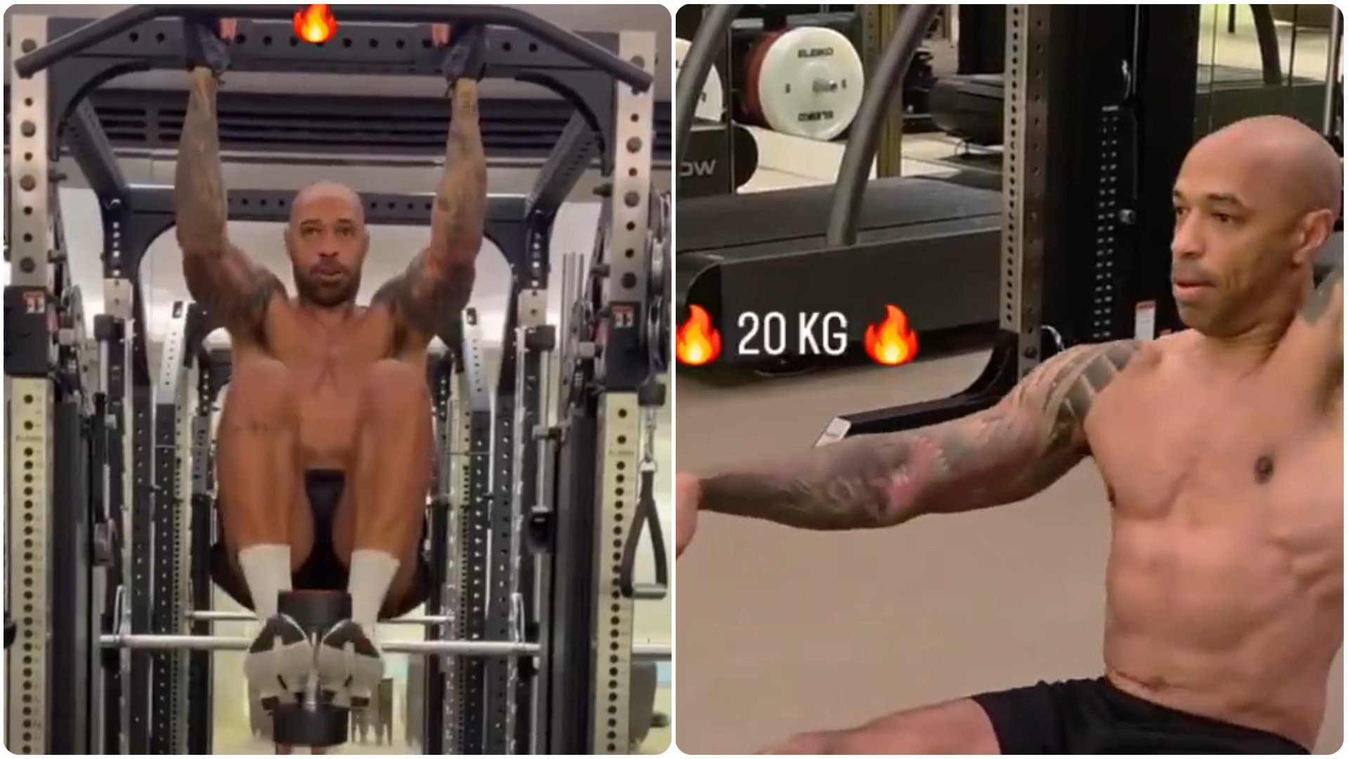 El exfutbolista francés subió a sus historias de instagram su rutina de gimnasio. A sus 49 años se mantiene en un buen estado físico. Brutal su evolución fuera de las canchas.