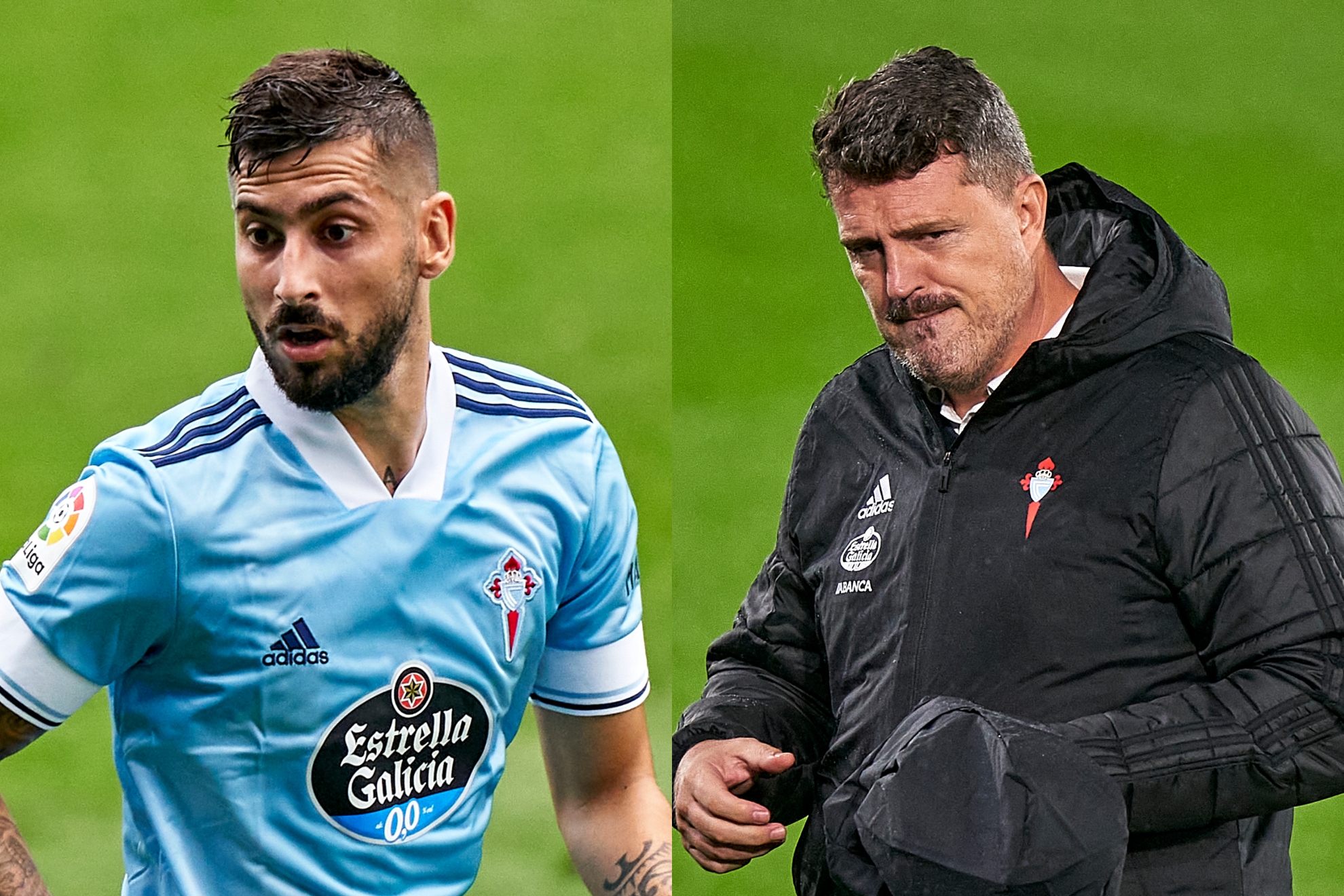 Vadillo y Óscar García, en el Celta. GETTY