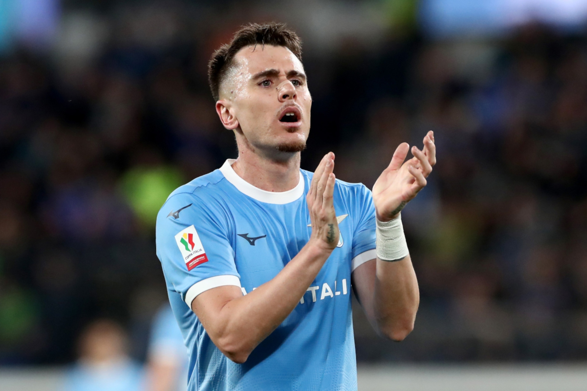 Patric, en un partido con la Lazio.
