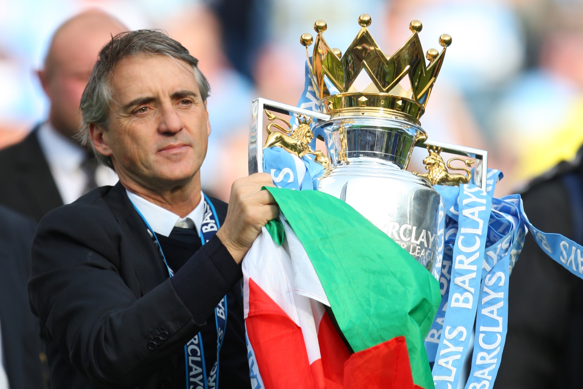 Mancini, con el título de la Premier League. GETTY