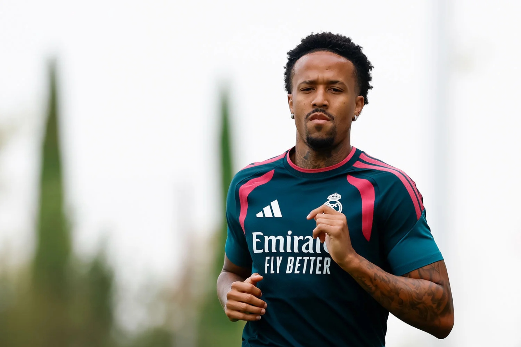 Militao en el entrenamiento de hoy. REALMADRID.COM