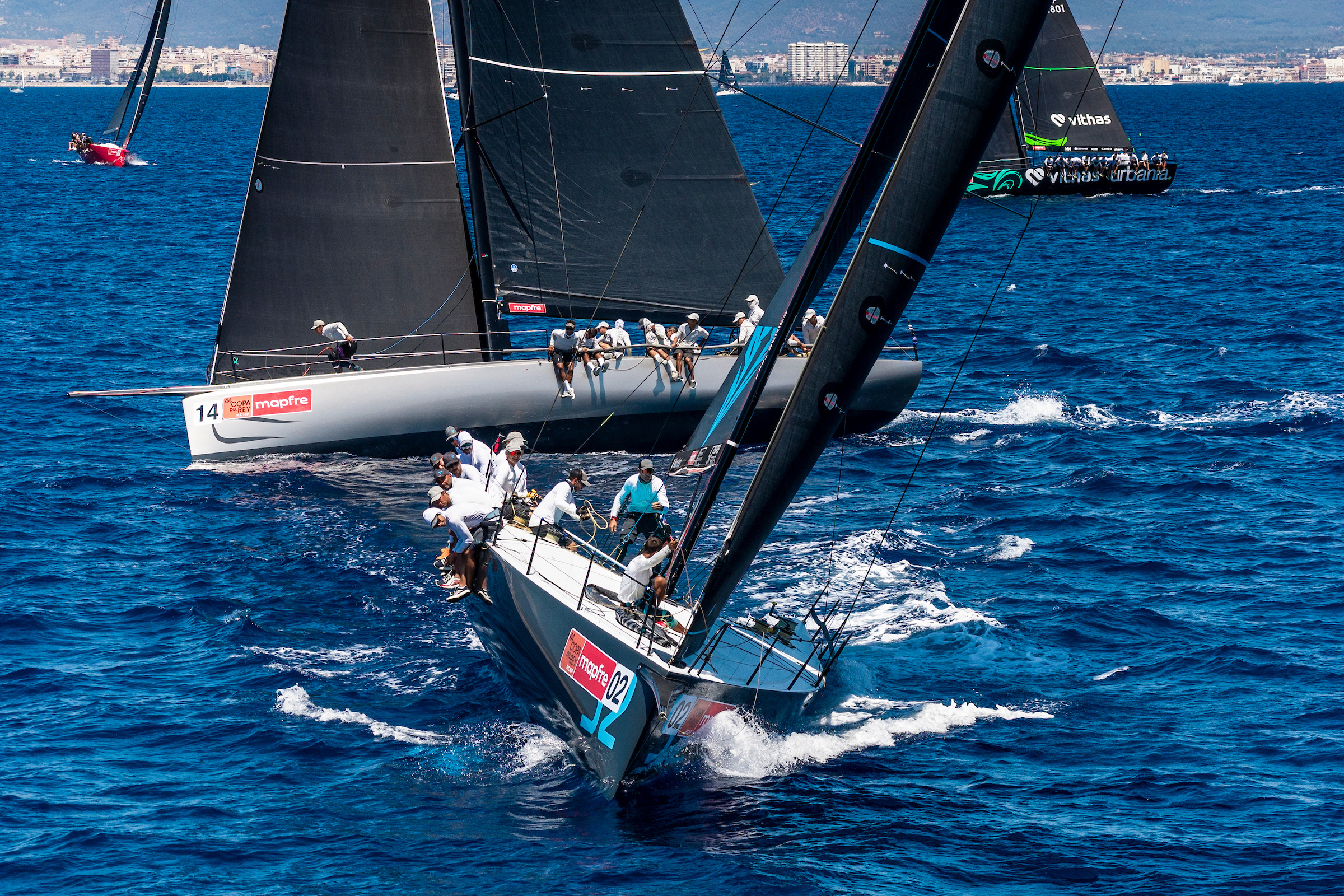 La flota de la clase Abanca ORC 0 compitiendo en la 44 Copa del Rey Mapfre. María Muiña/Copa del Rey Mapfre