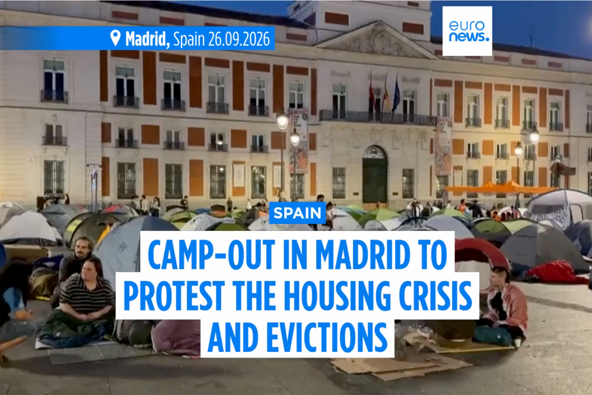 El canal frances Euronews se hace eco de la acampada en la Puerta del Sol