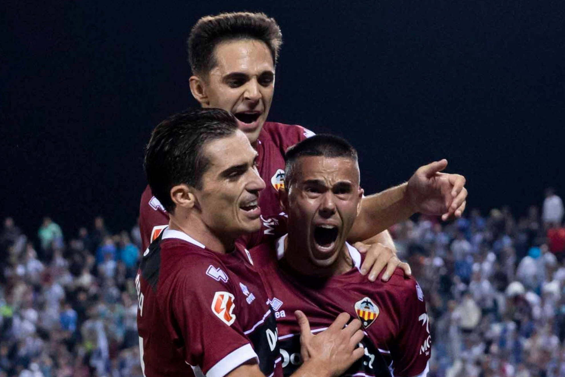 El Castellón, celebrando el primer gol en Leganés, obra de Suero. LALIGA