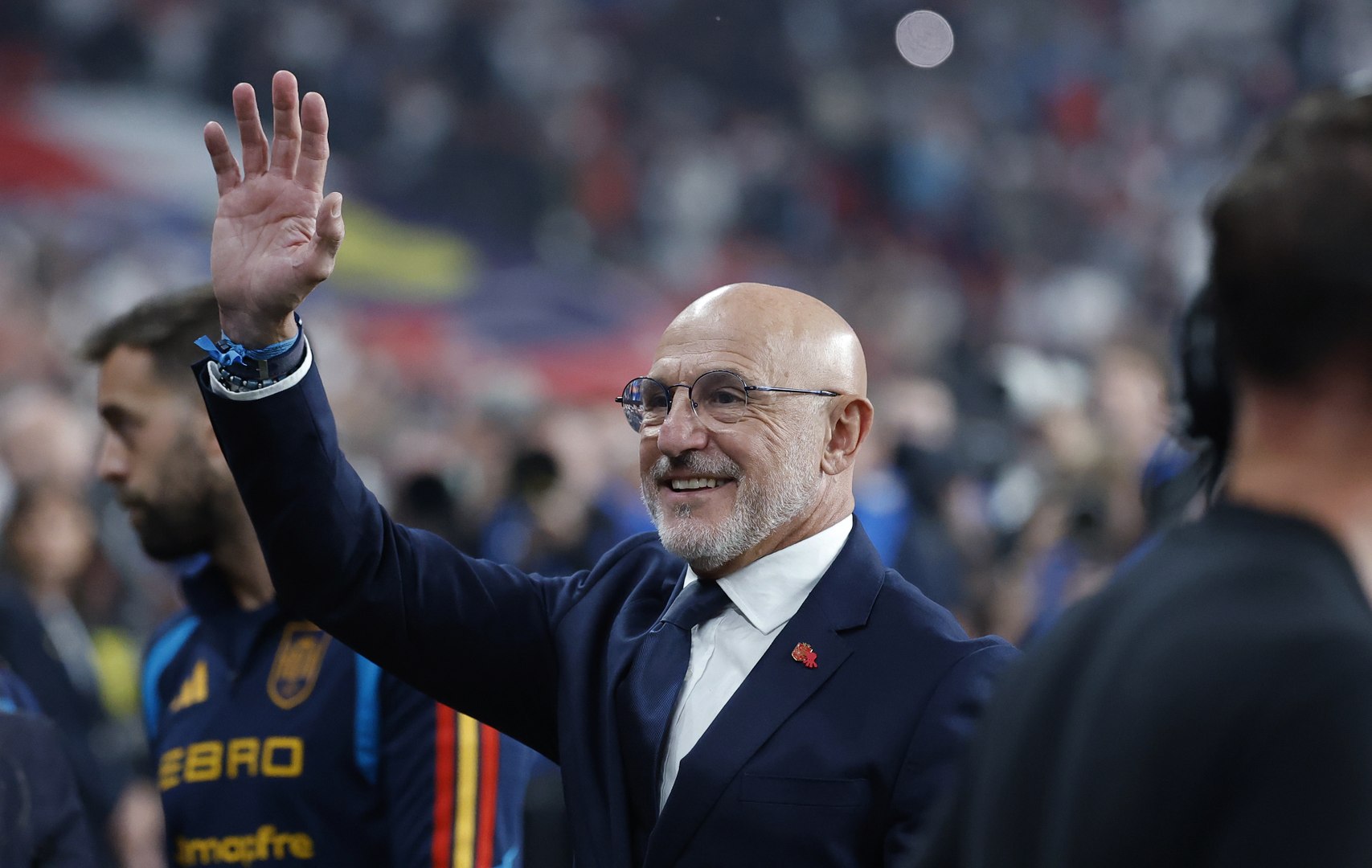 Luis de la Fuente, durante un partido con España