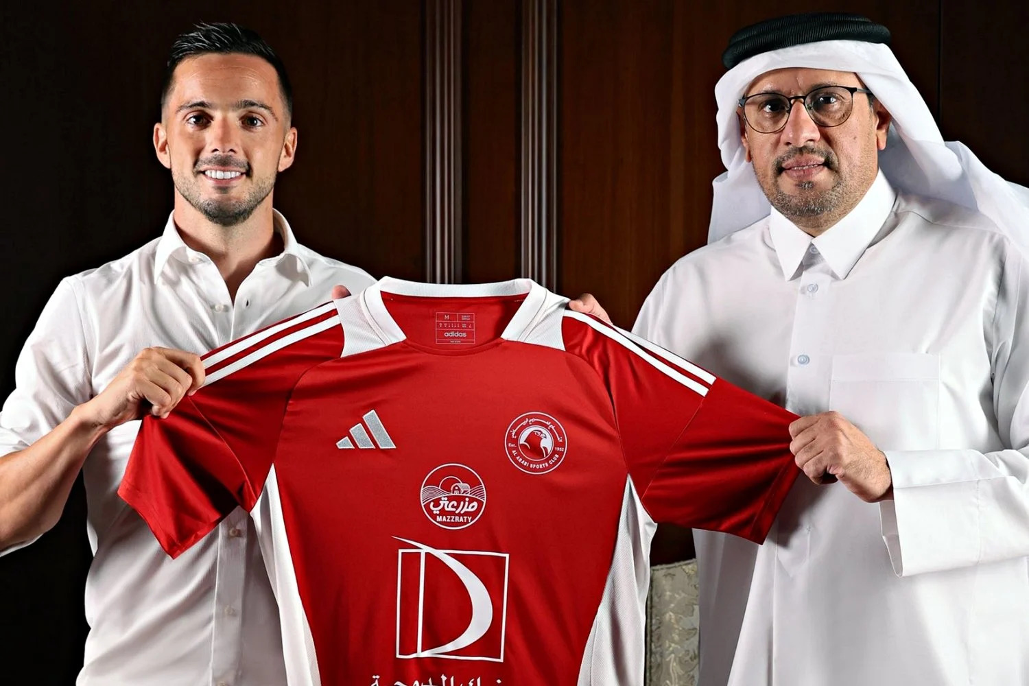 Pablo Sarabia, durante su presentación como jugador de Al Arabi