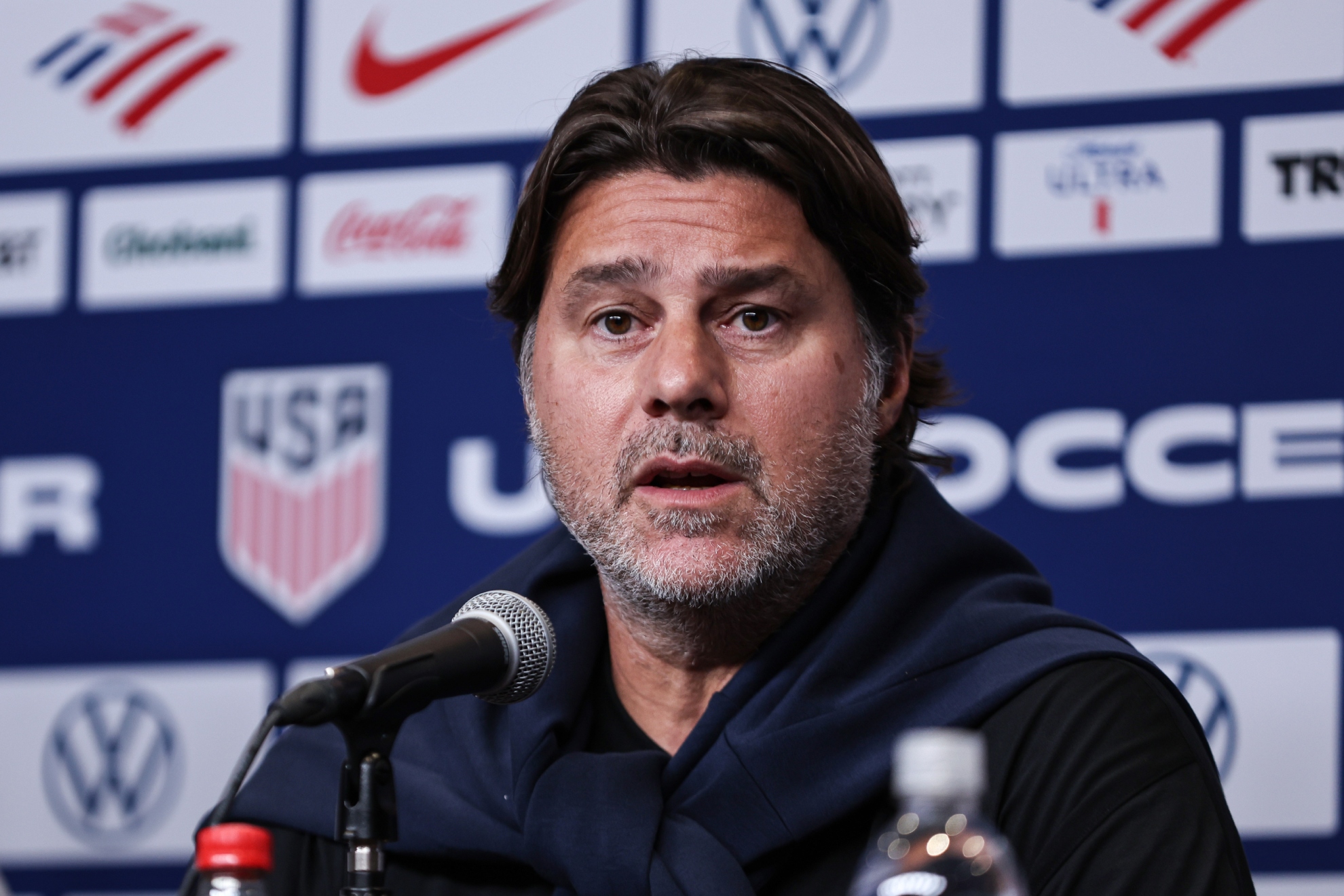 Mauricio Pochettino, en sala de prensa con la selección de Estados Unidos. GETTY