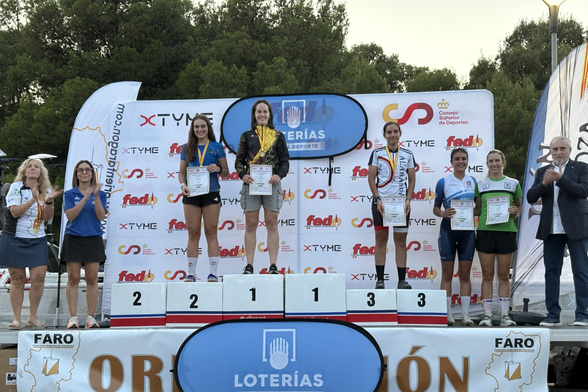 Uno de los podios femeninos del Campeonato de España de MTBO.
