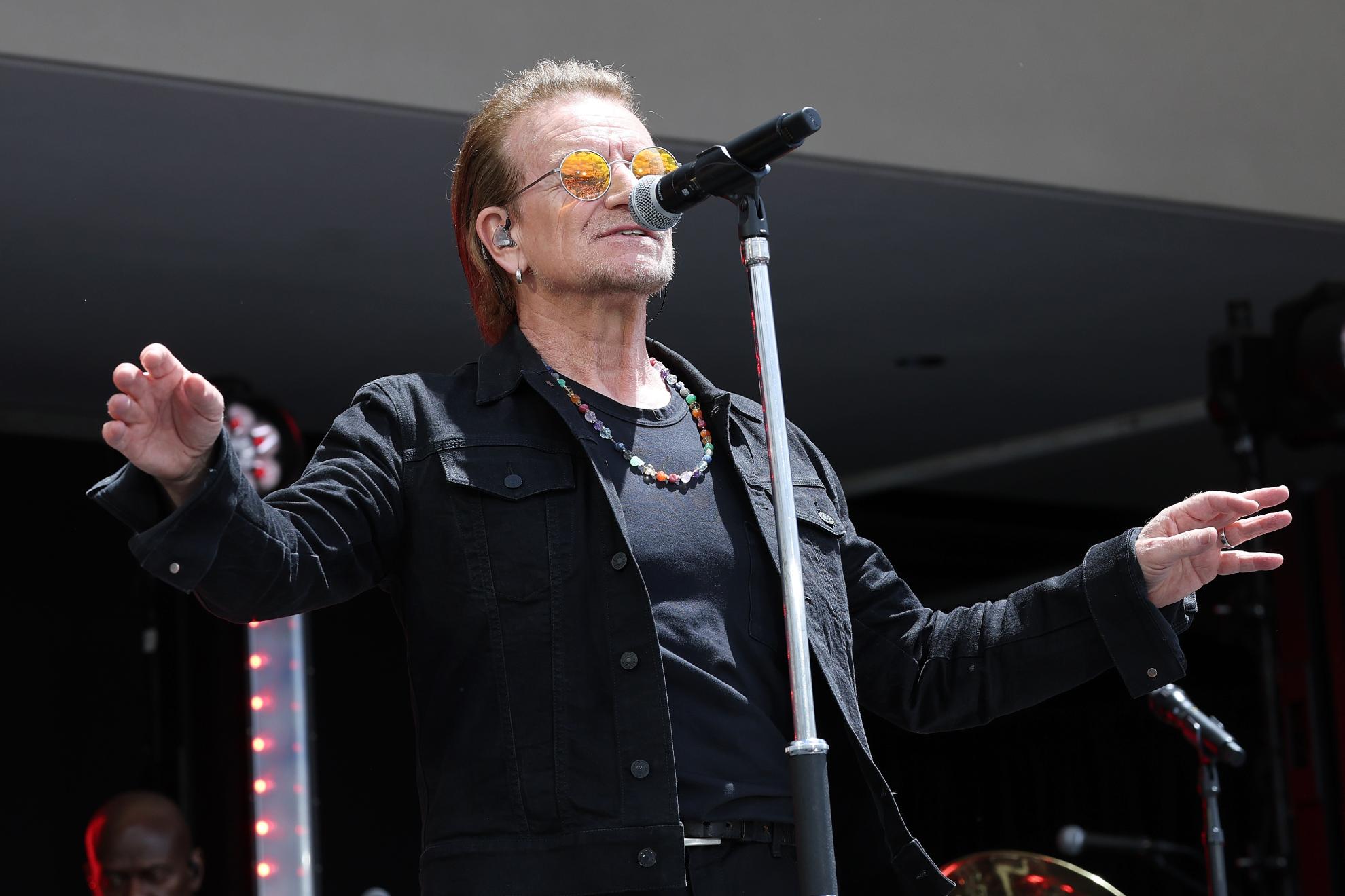 Bono, durante un concierto de U2. GETTY IMAGES
