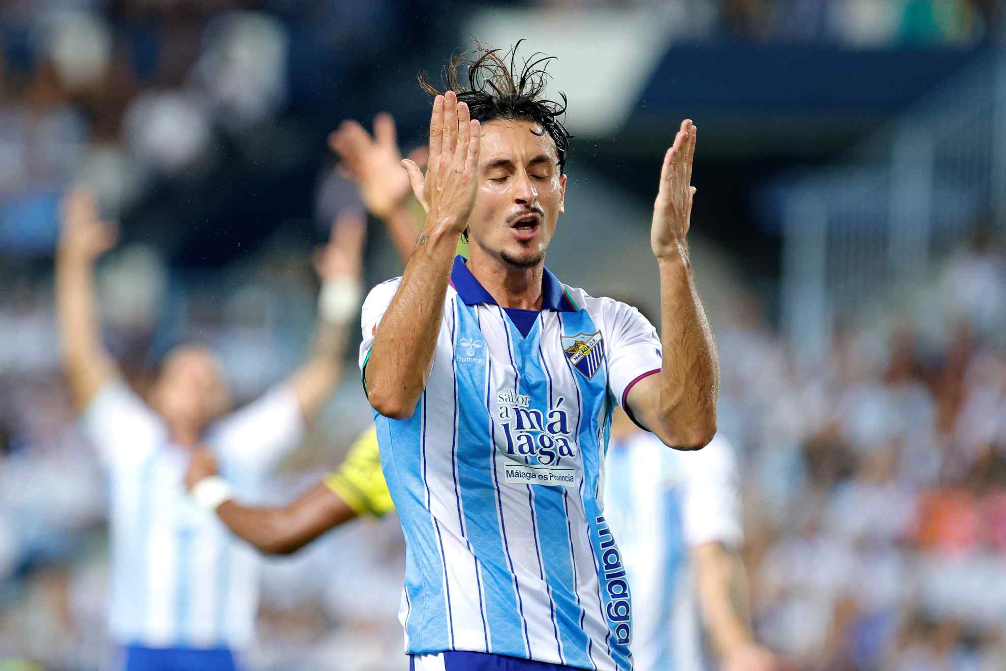 Pablo Martínez se lamenta en el partido ante el Villarreal. MARILÚ BÁEZ