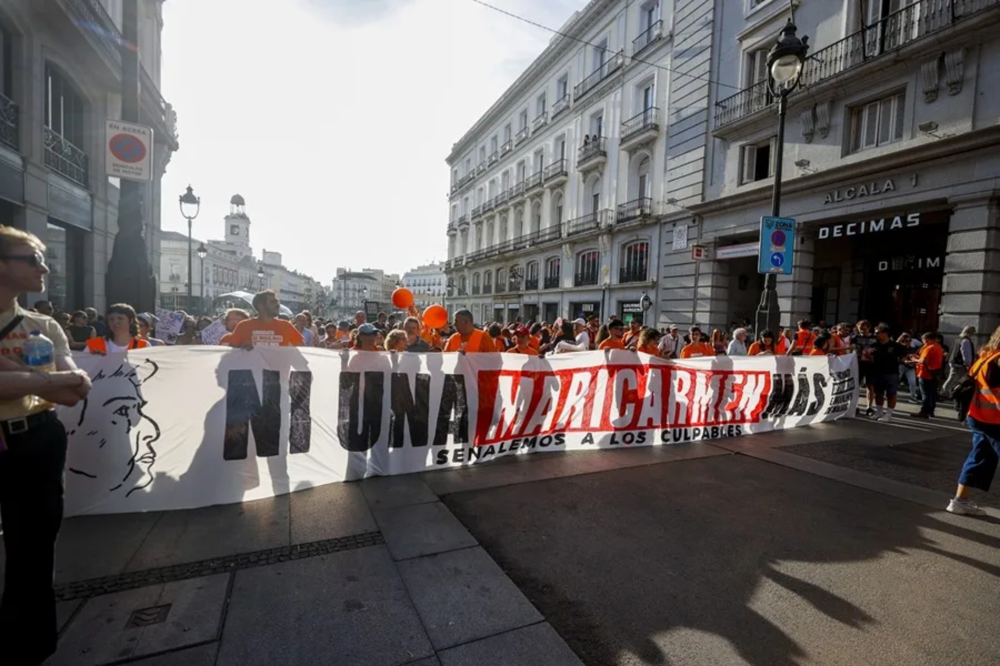 Manifestaciones en Madrid tras el desahucio a Maricarmen. EFE