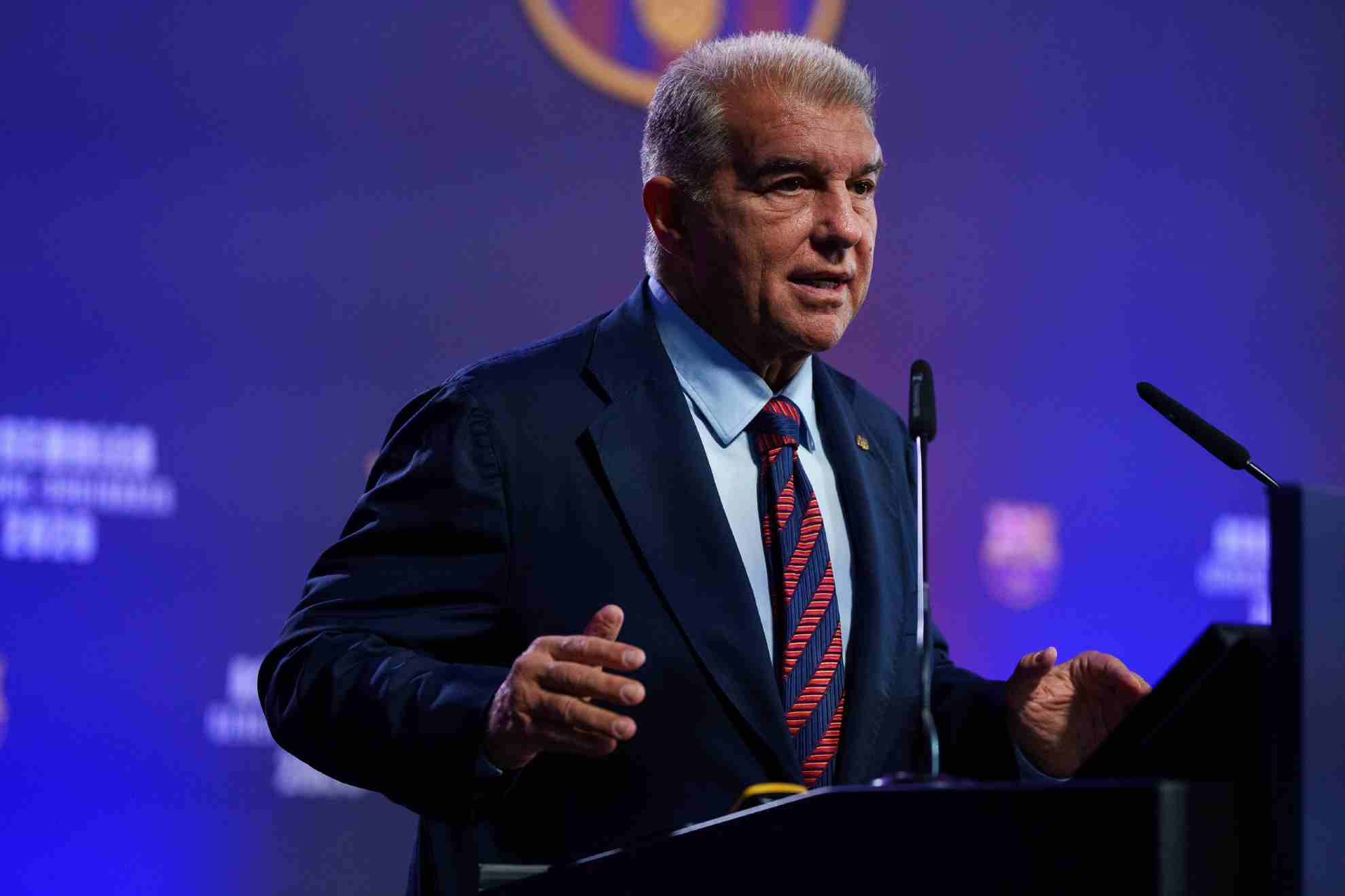 Joan Laporta, durante una comparecencia MARCA