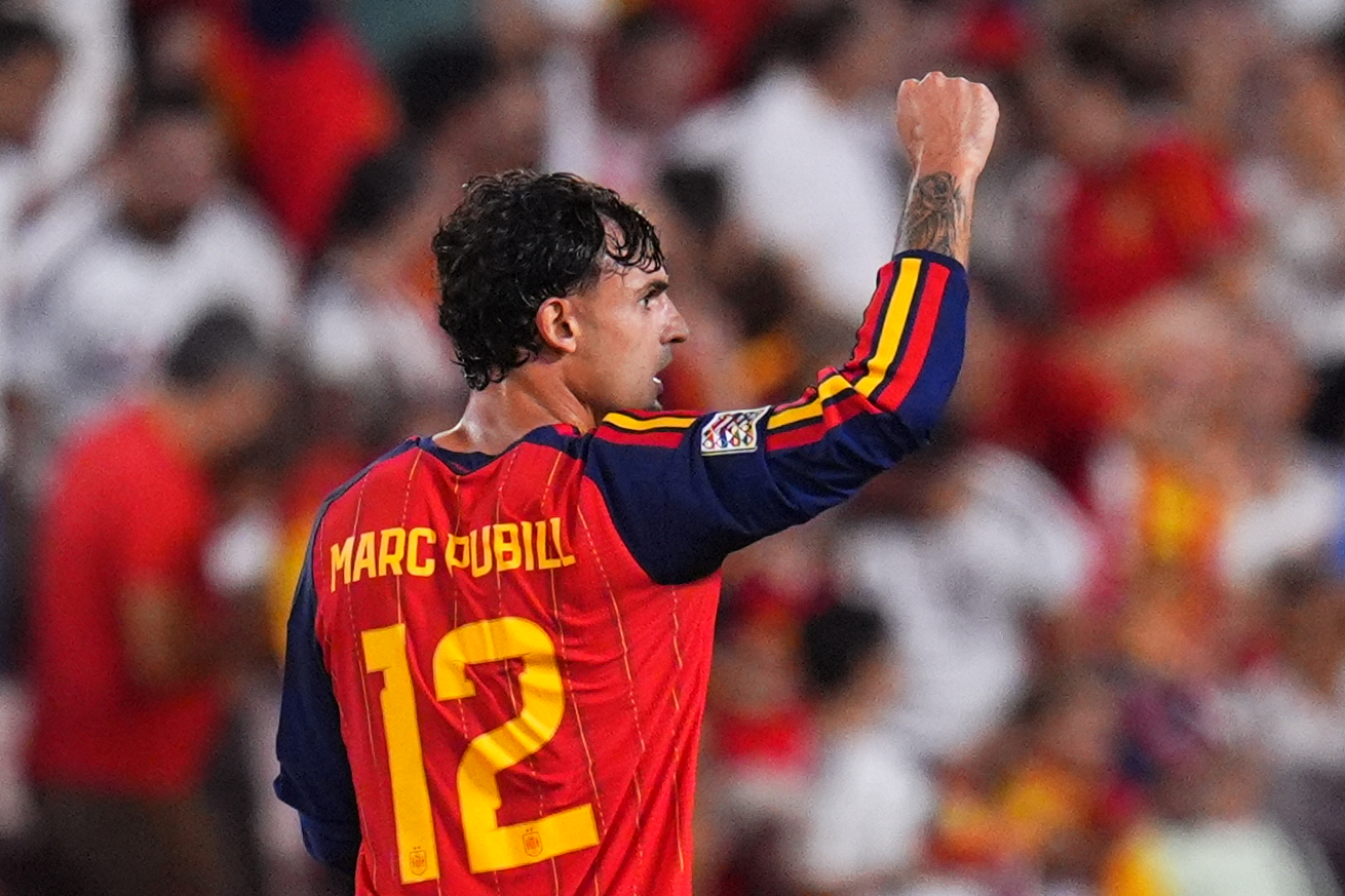 Marc Pubill celebra el gol. LaPresse