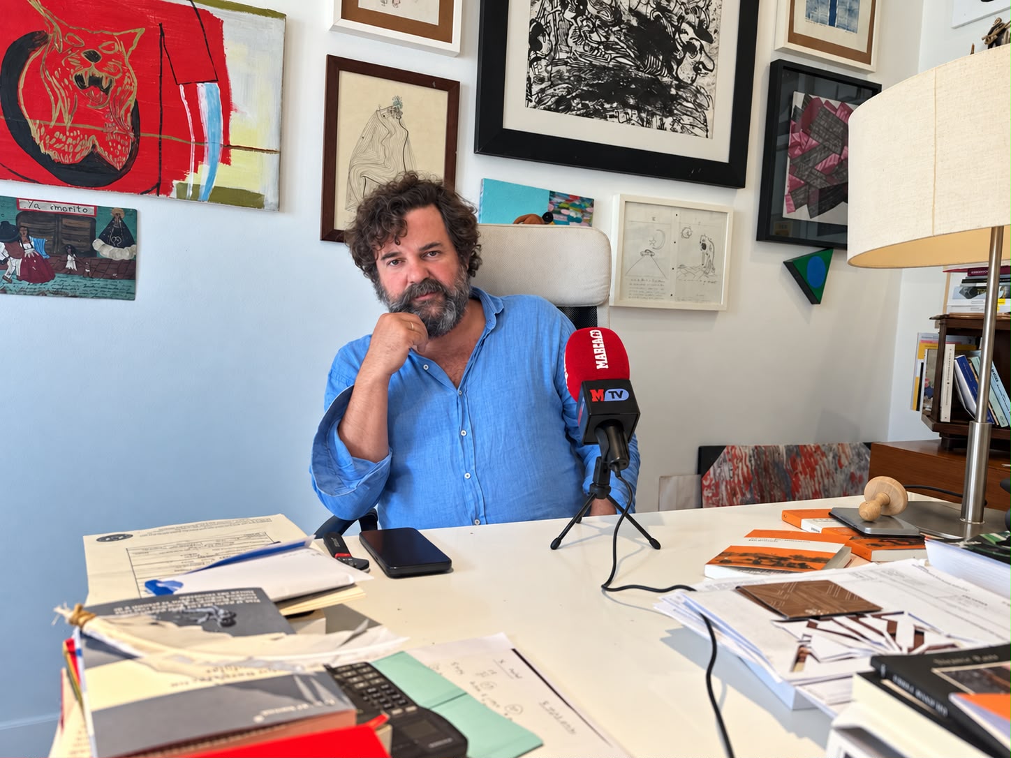 Bergareche, en el despacho de su casa tras la entrevista con MARCA.