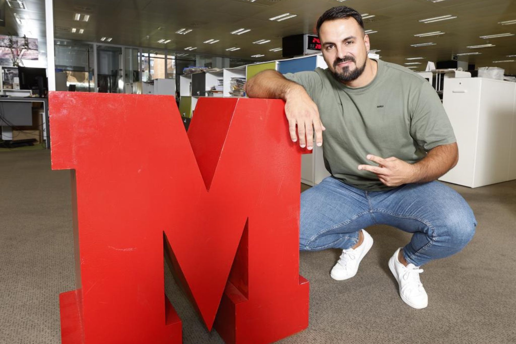 Edu Blasco, en una visita a la redacción de MARCA. JOSE A. GARCÍA