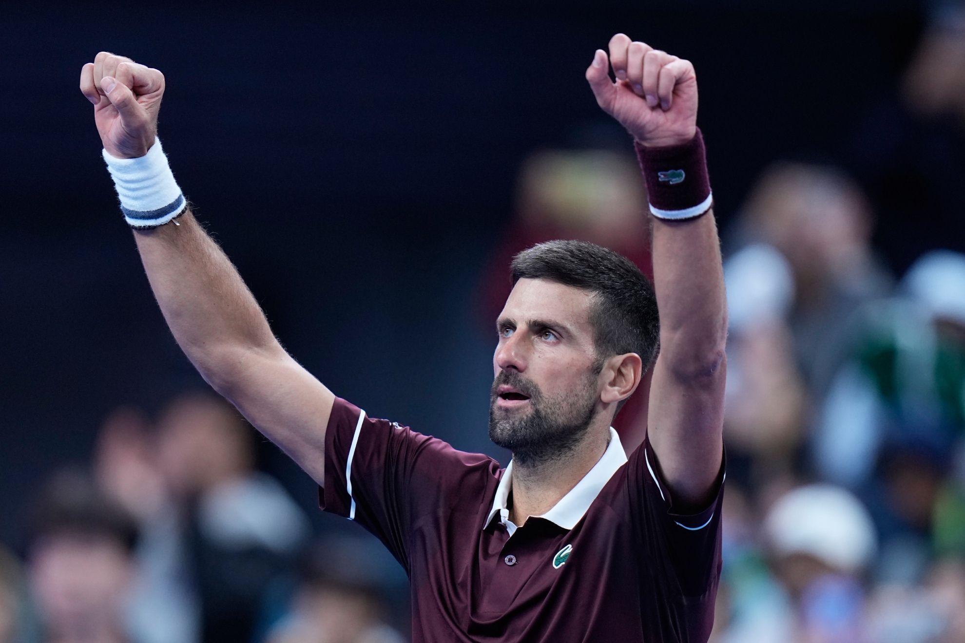 Novak Djokovic tras derrotar a Nuno Borges en China. Lapresse
