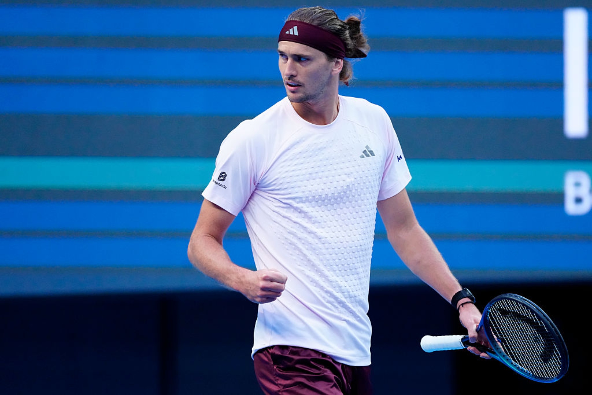 Zverev celebra un punto.