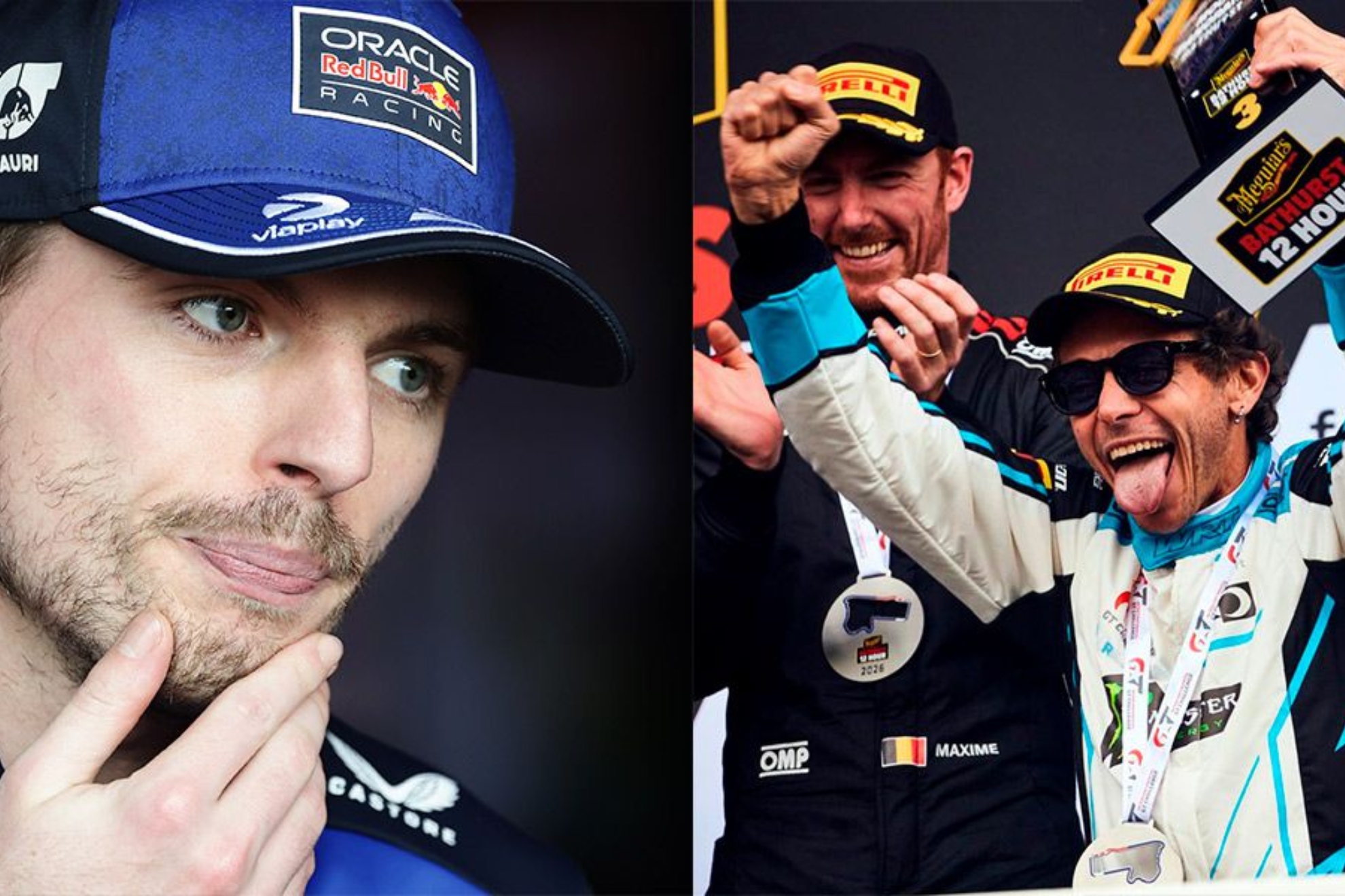 Verstappen y Rossi. MONTAJE