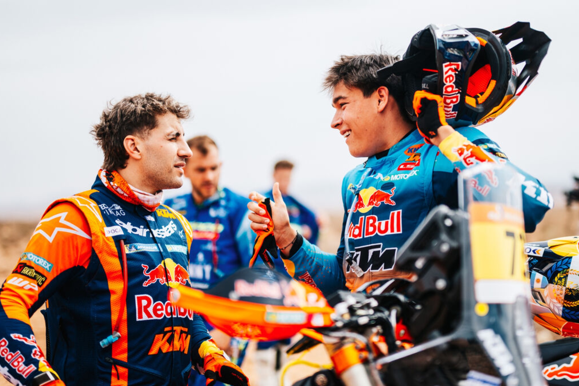 Edgar Canet, junto a Luciano Benavides, ganador de la tercera etapa KTM