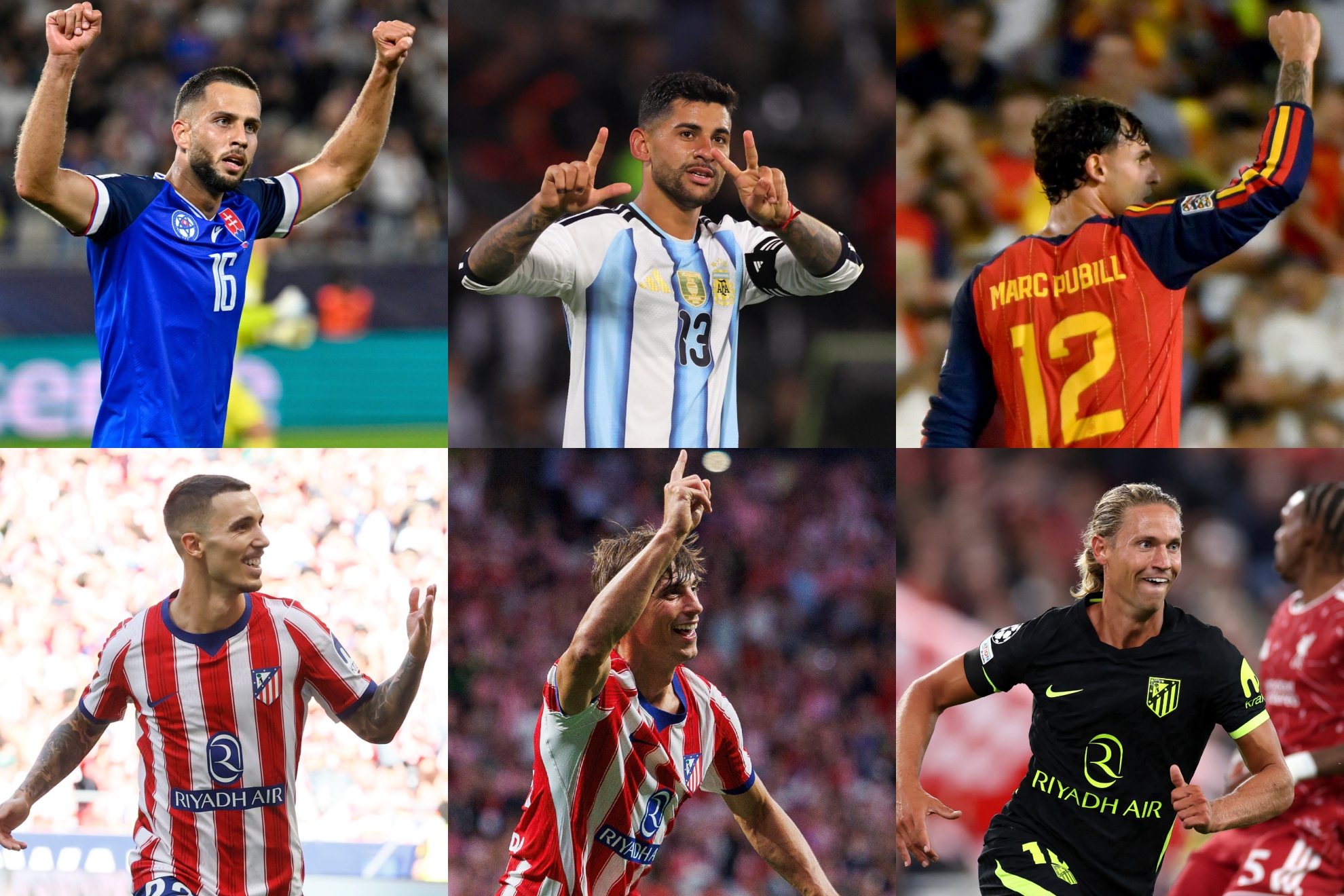 HANCKO, CUTI ROMERO, PUBILL, GRIMALDO, LE NORMAND Y LLORENTE.