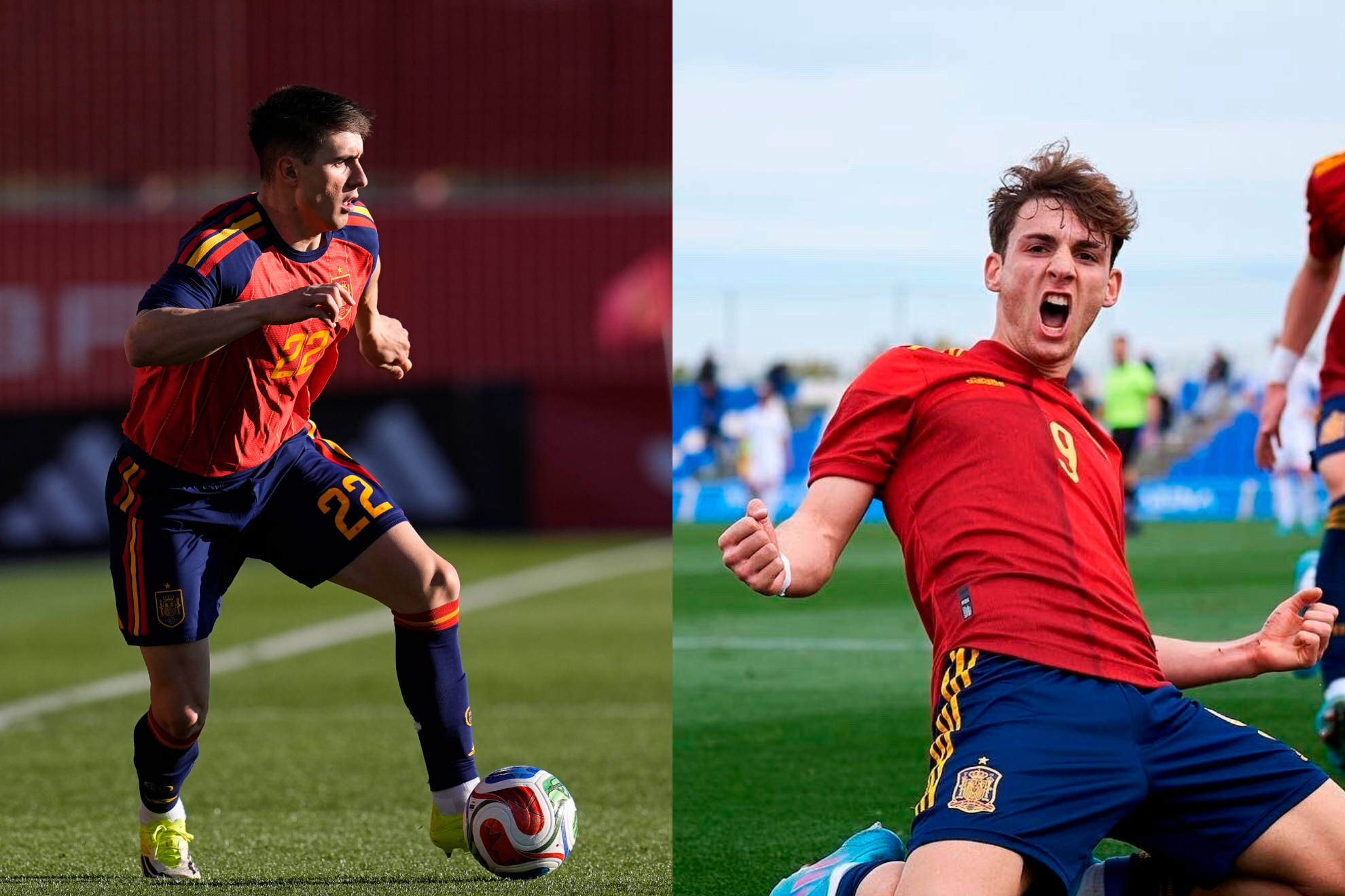 Iván Freseneda y Marcos Denia, con las inferiores de España. RFEF