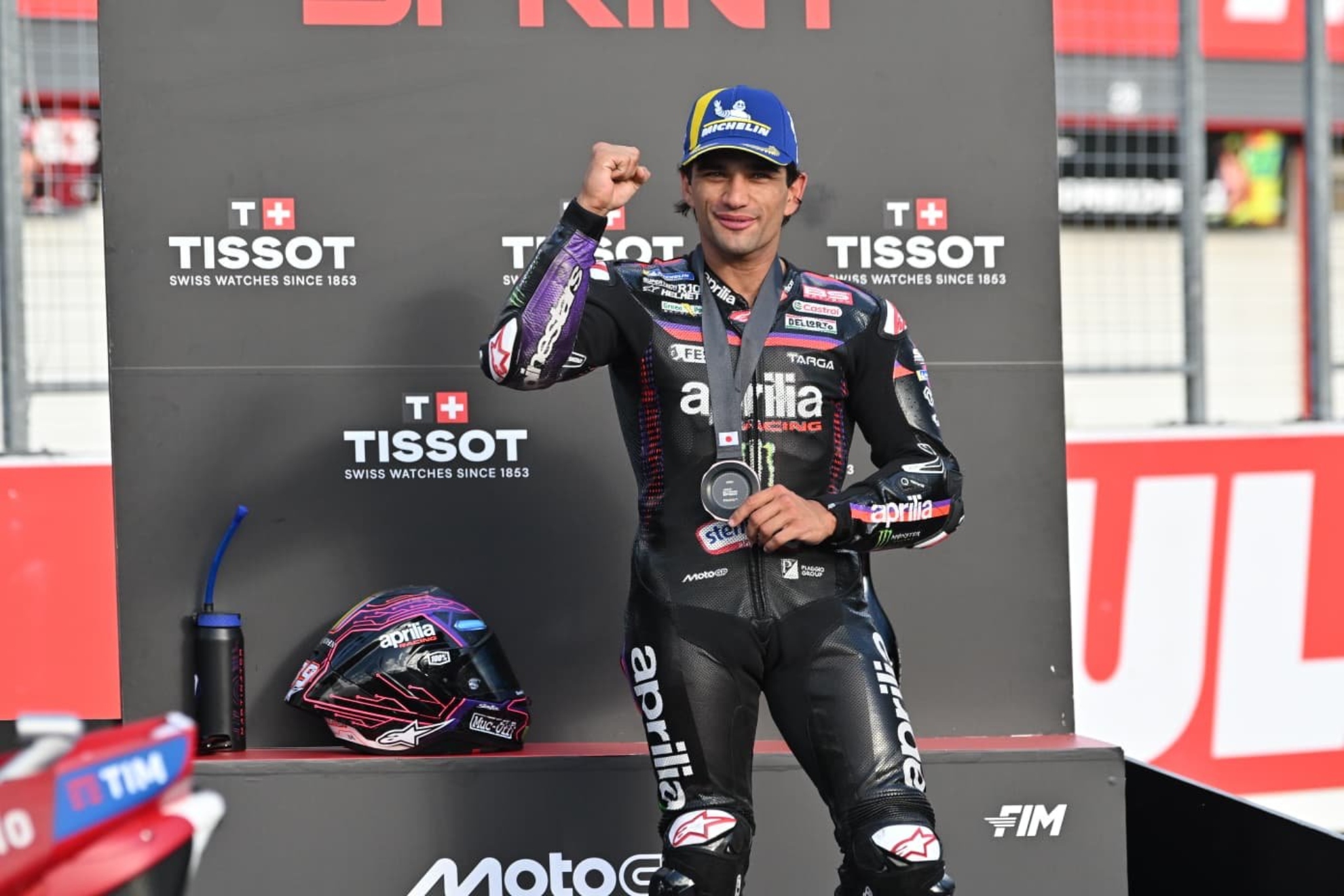 Jorge Martín, en el podio del Sprint. MICHELIN