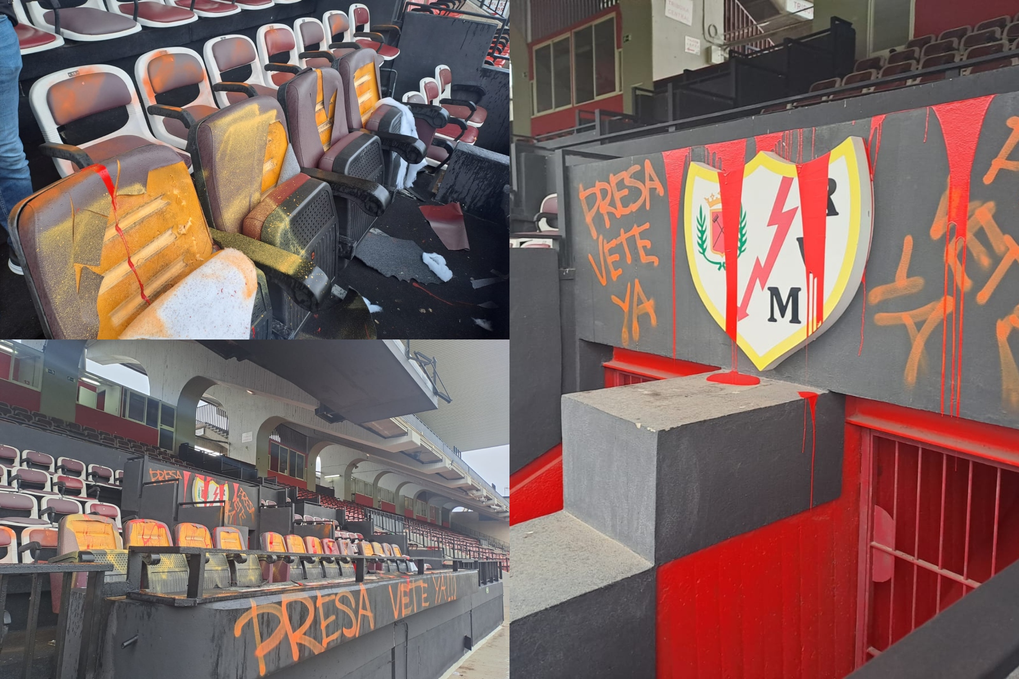 Asaltan el Estadio de Vallecas y vandalizan el palco