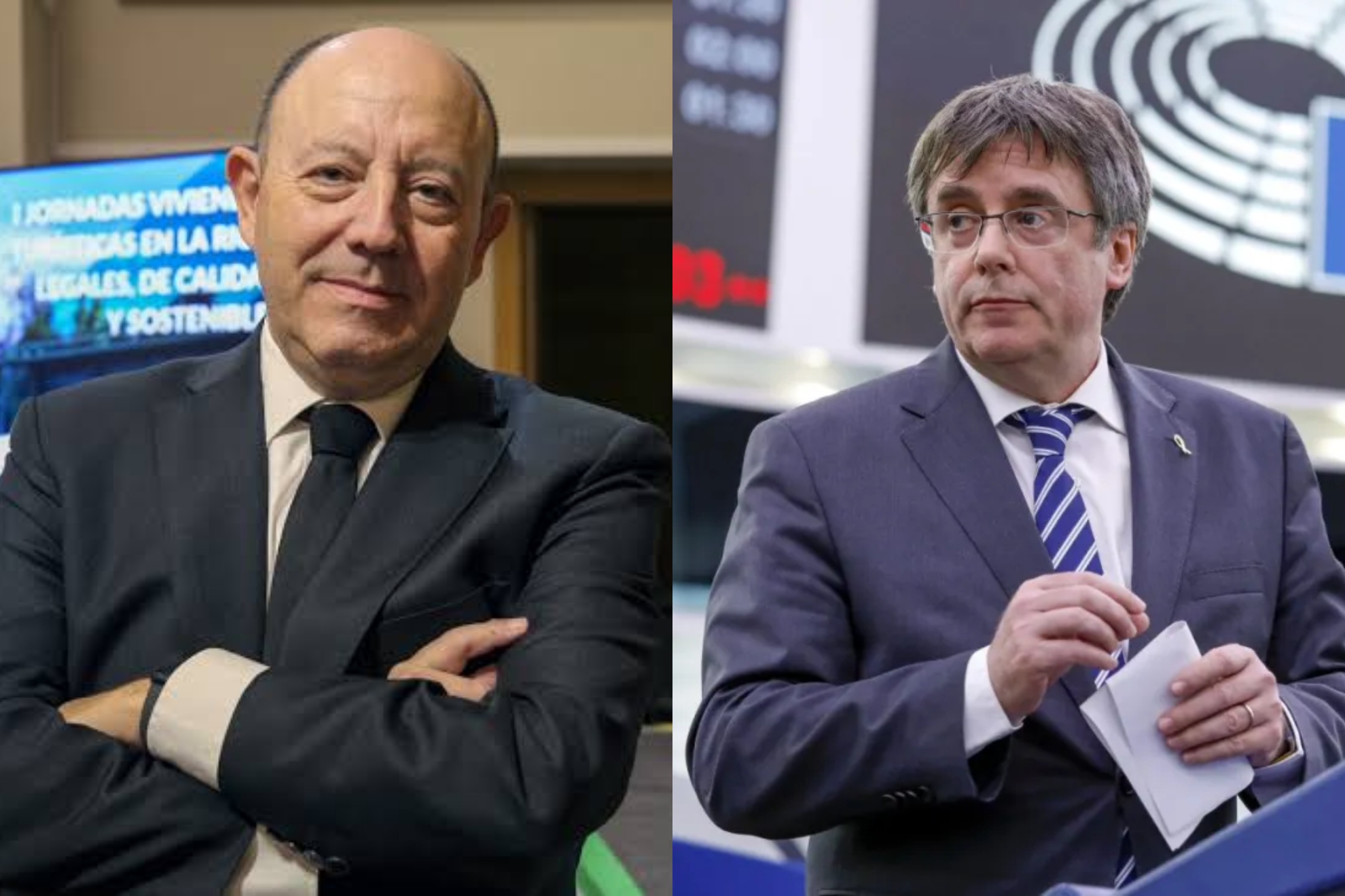 Gonzalo Bernardos izquierda, Carles Puigdemont derecha EFE