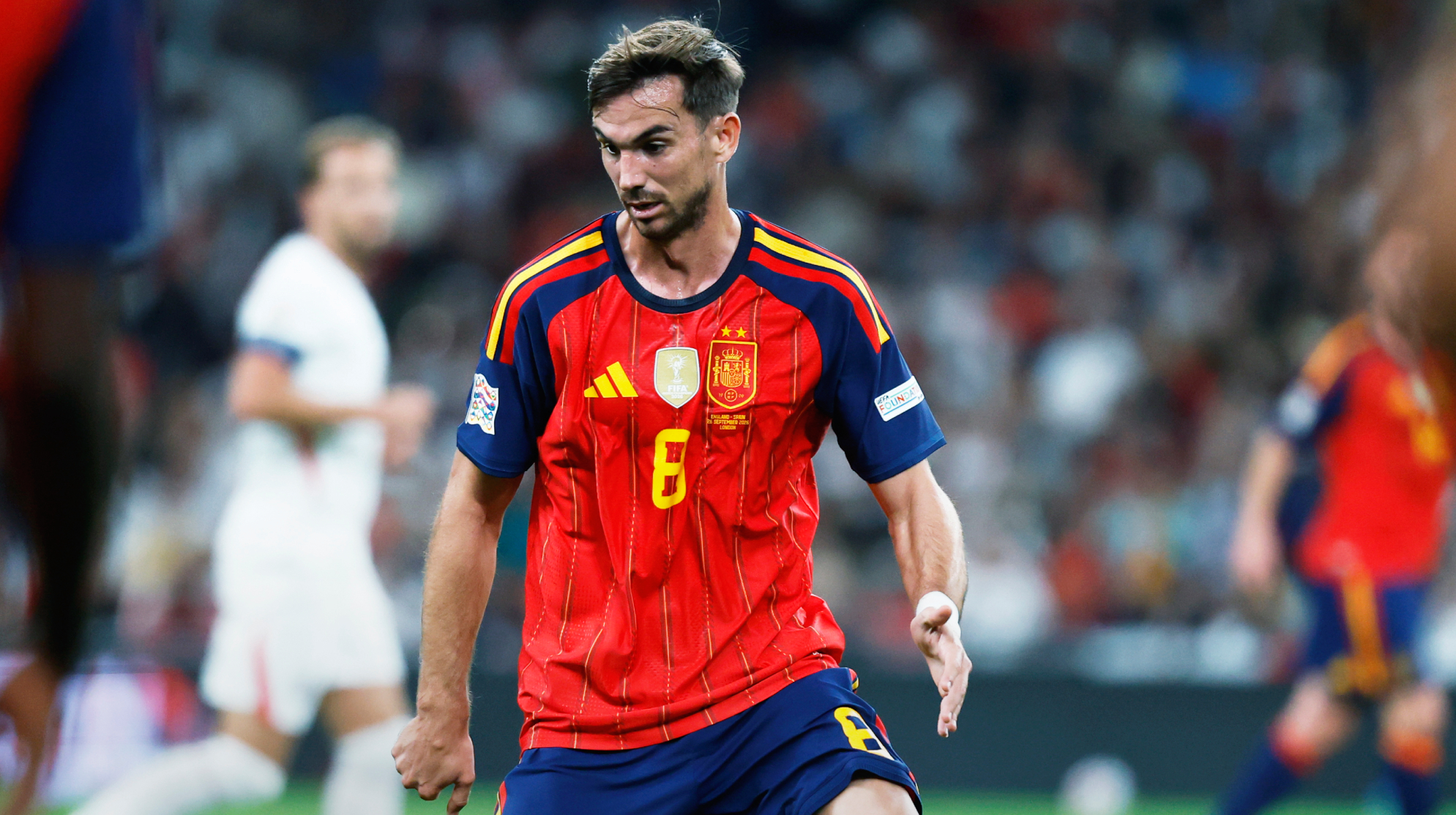Fabián, durante un partido con la selección.
