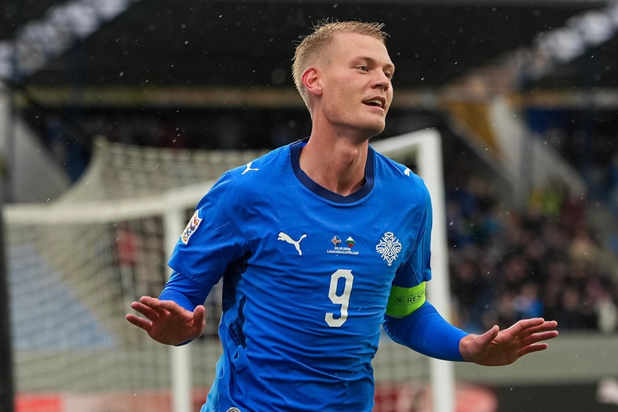 Óskarsson celebra uno de sus goles ante Bulgaria. INSTAGRAM.