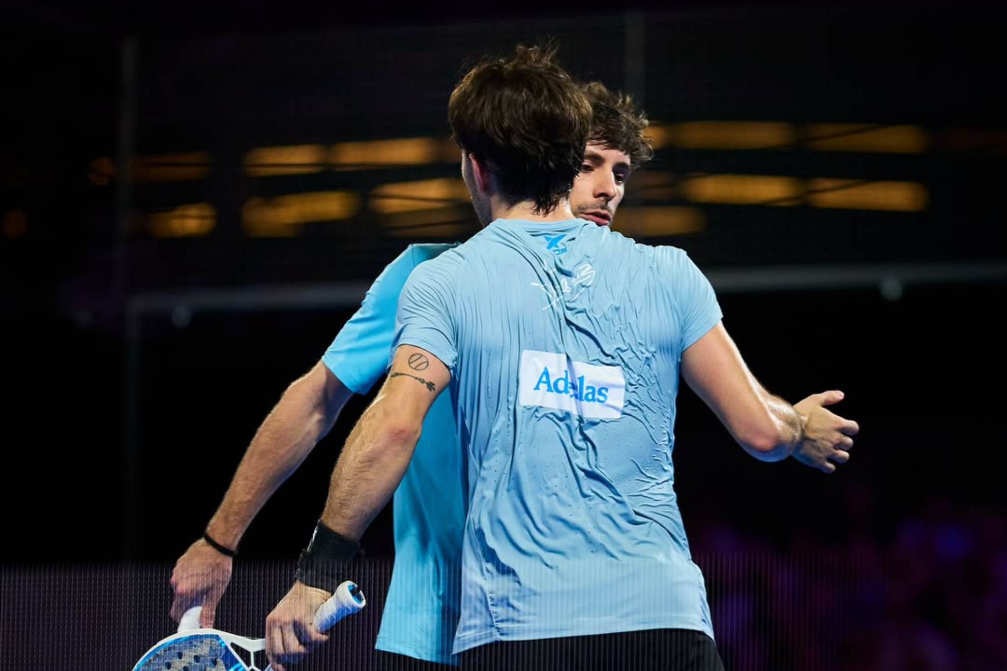 Stupaczuk y Jon Sanz celebrando en Rotterdam. Premier Padel