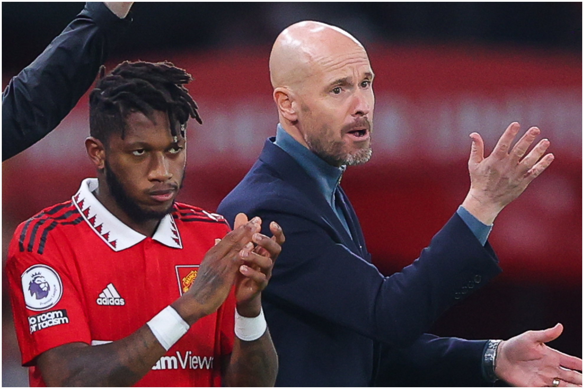 Fred y Ten Hag cuando coincidieron en el Manchester United.