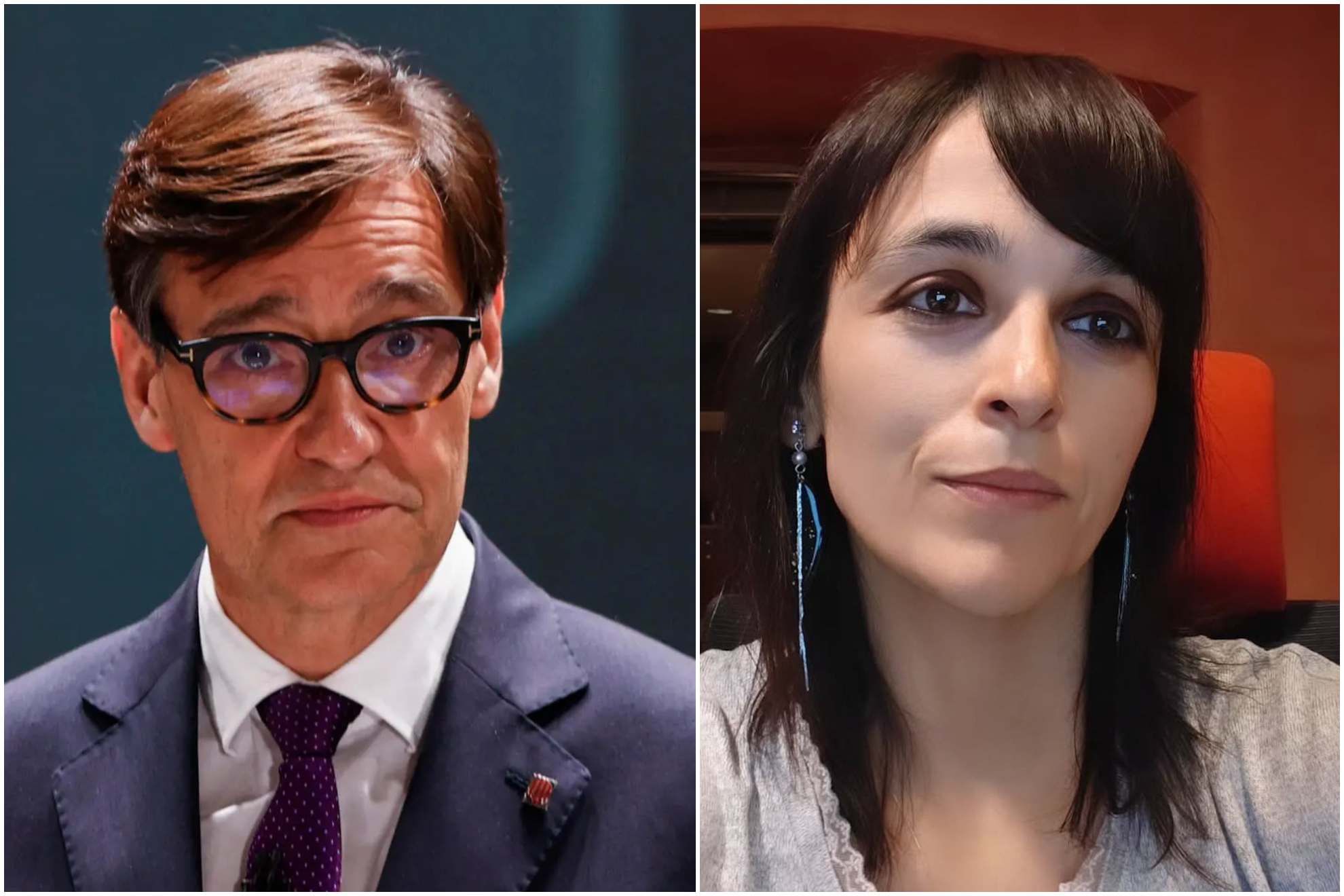 Salvador Illa (PSC) y Sílvia Orriols (Aliança Catalana).