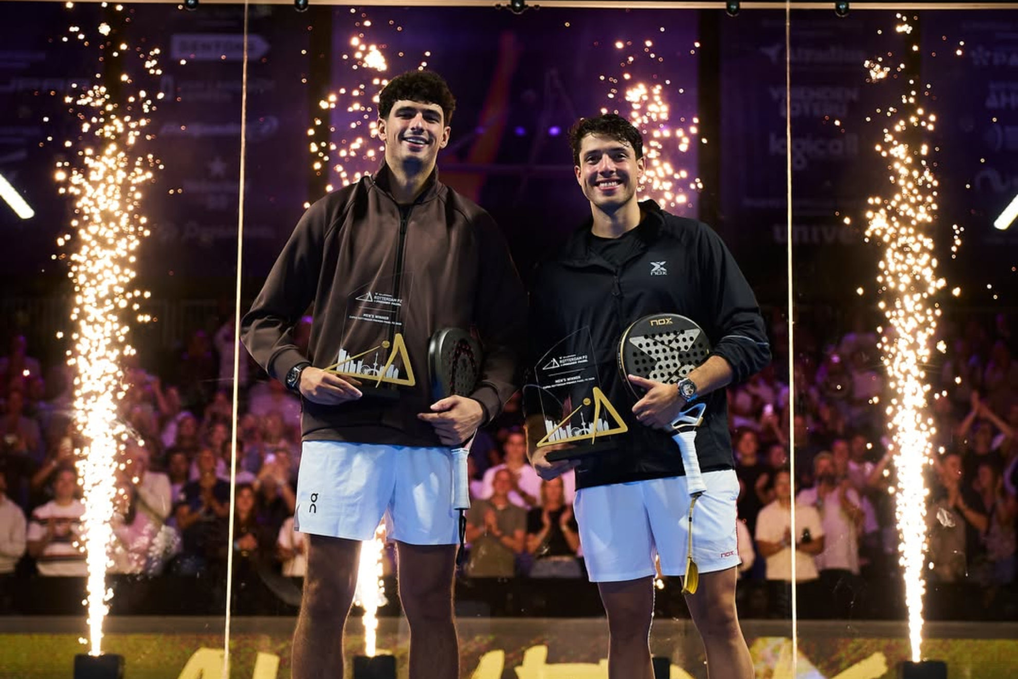 Coello y Tapia celebrando el título en Rotterdam. Premier Pade