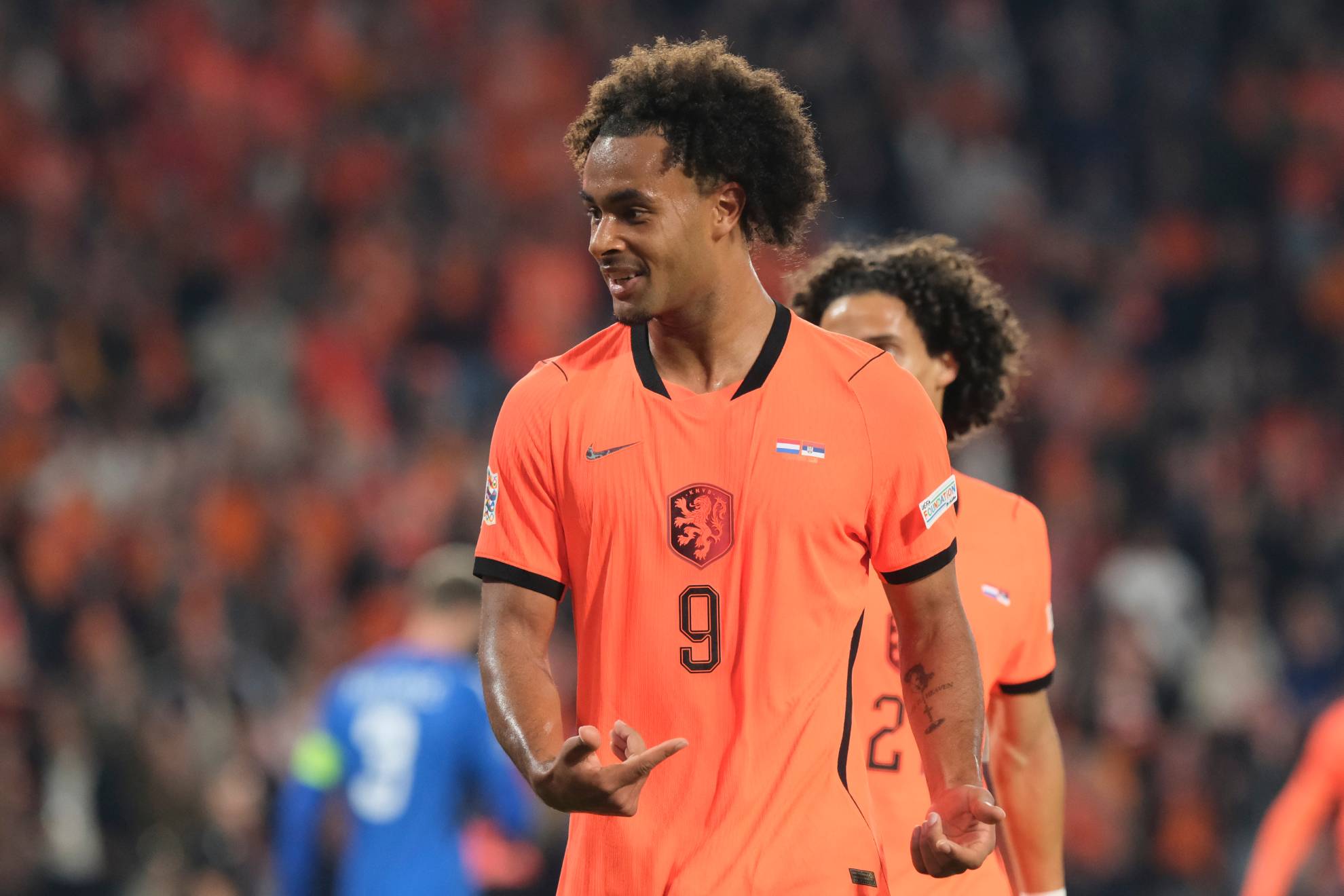 Joshua Zirkzee celebra su tanto. Patrick Post