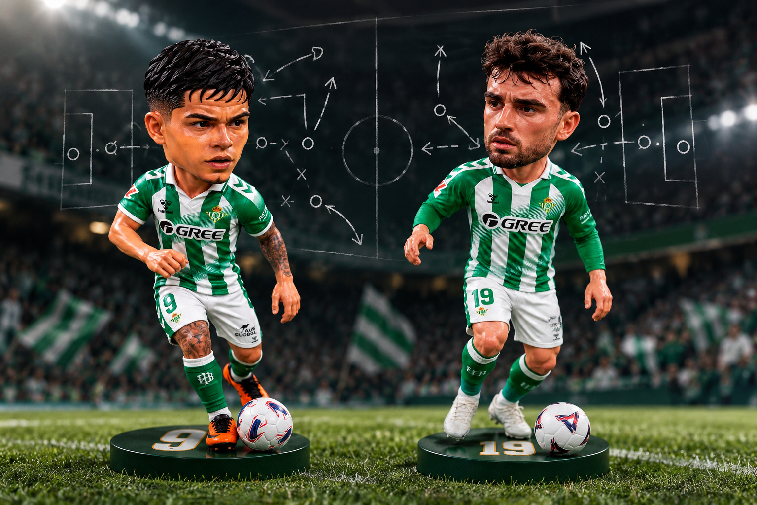 Figuritas de Cucho y Parrott REAL BETIS | FOTOMONTAJE IA