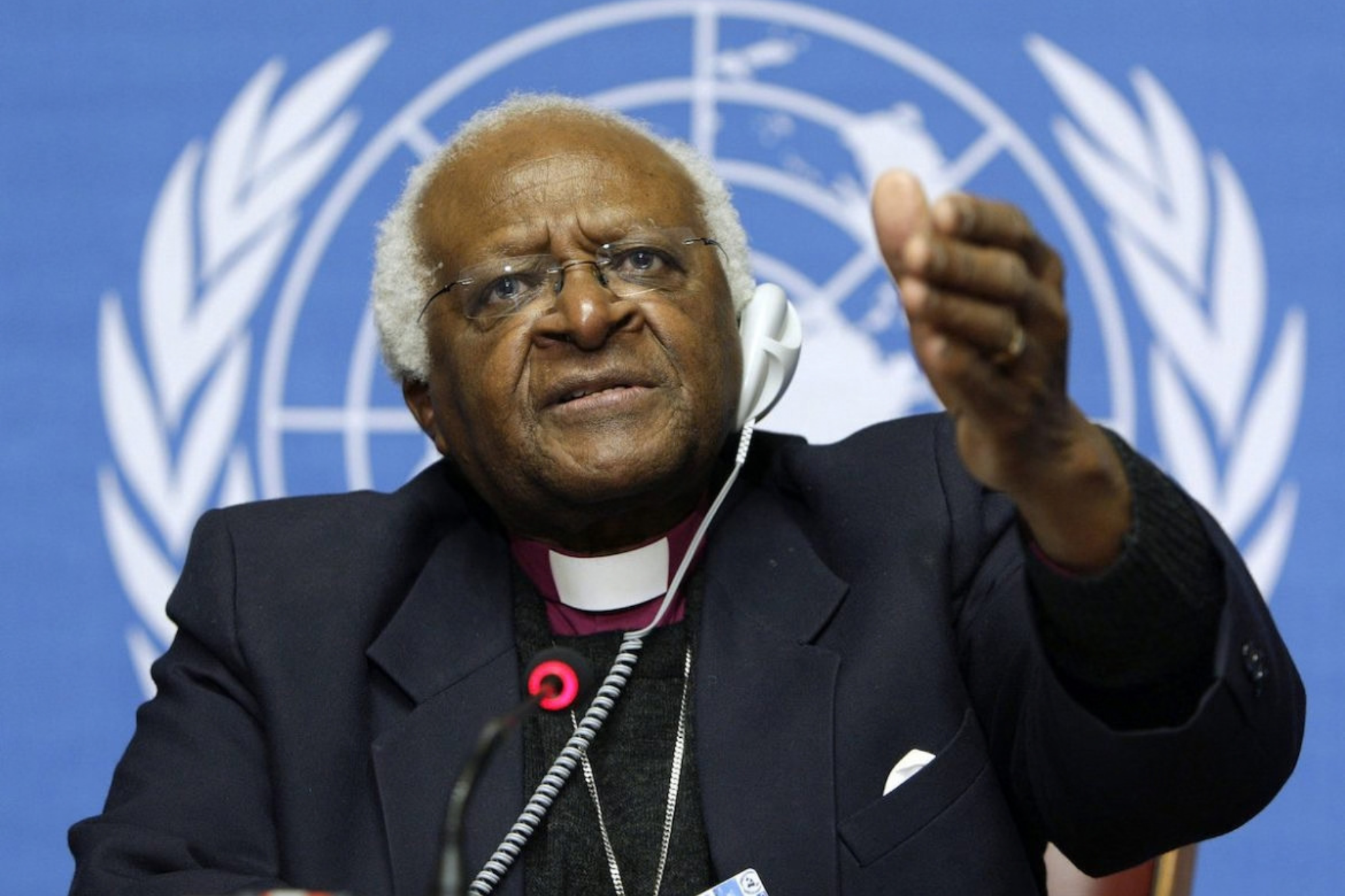 Desmond Tutu durante uno de sus discursos en las Naciones Unidas