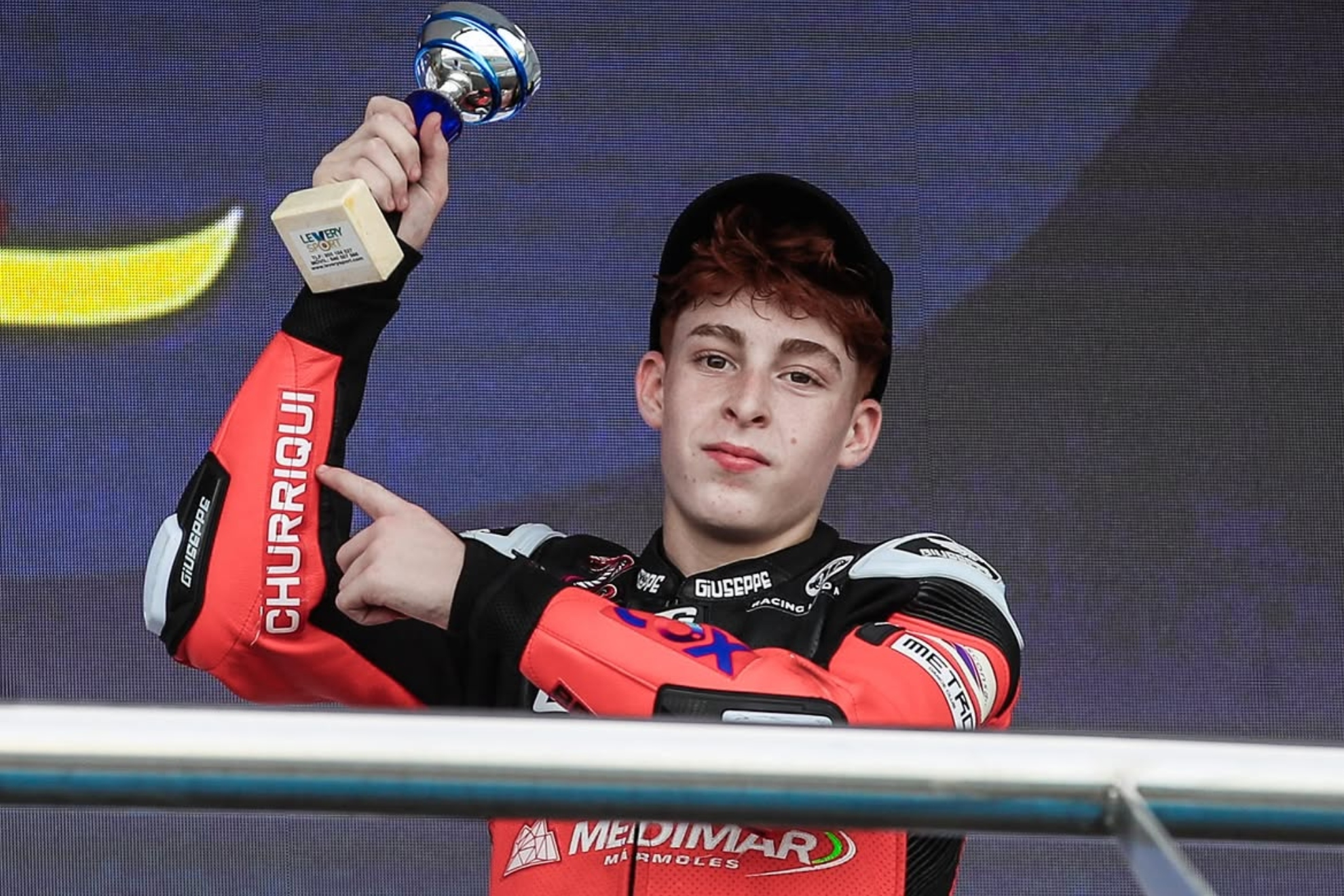Rafa Medina, 'El chirri', en el podio de Jerez. INSTAGRAM