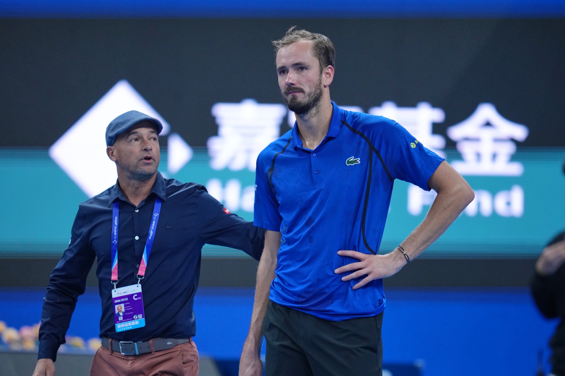 Medvedev, en el momento de ser descalificado.