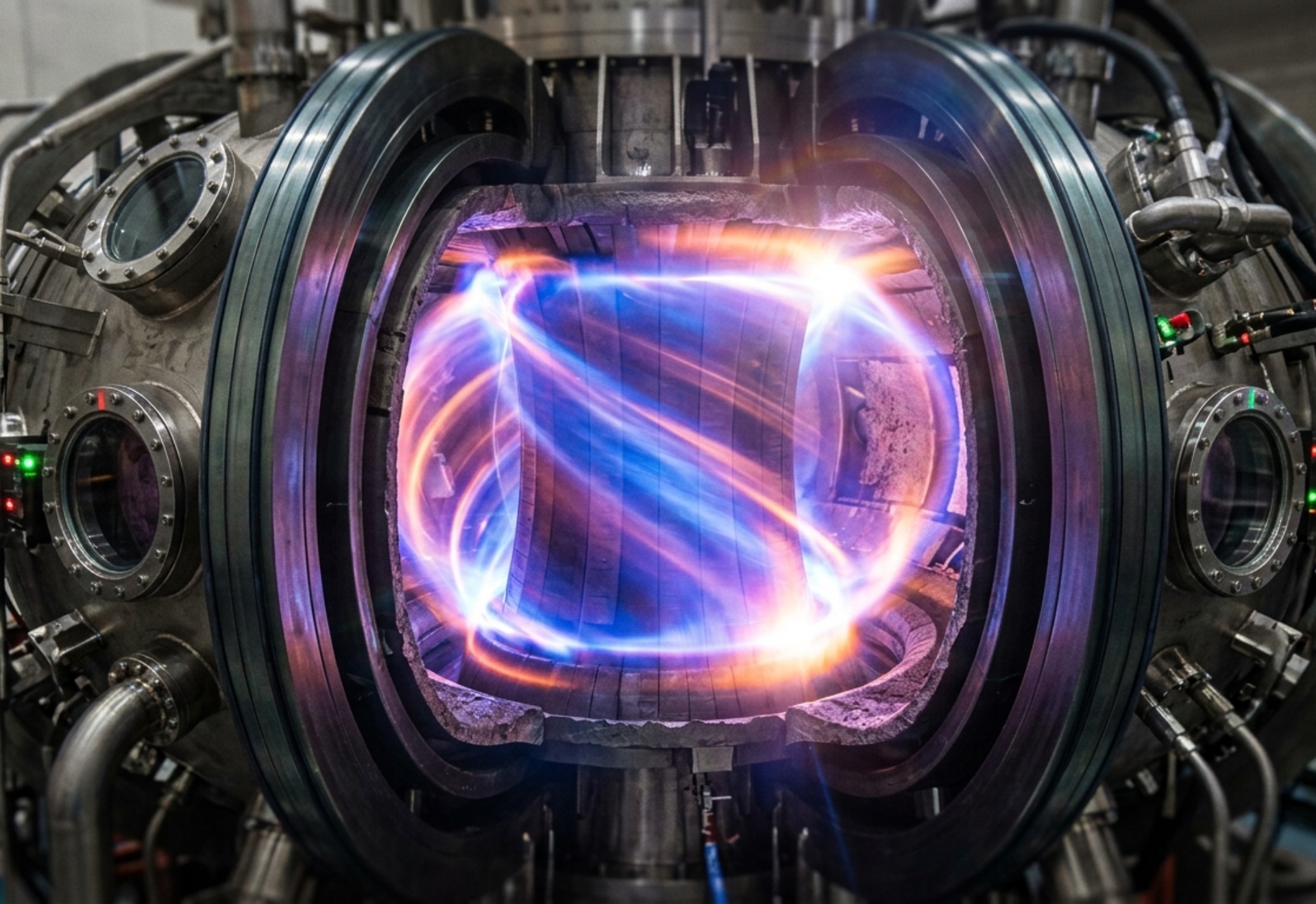 Reactor Tokamak EAST en Hefei en una imagen generada por Inteligencia Artificial (IA) de cómo sería