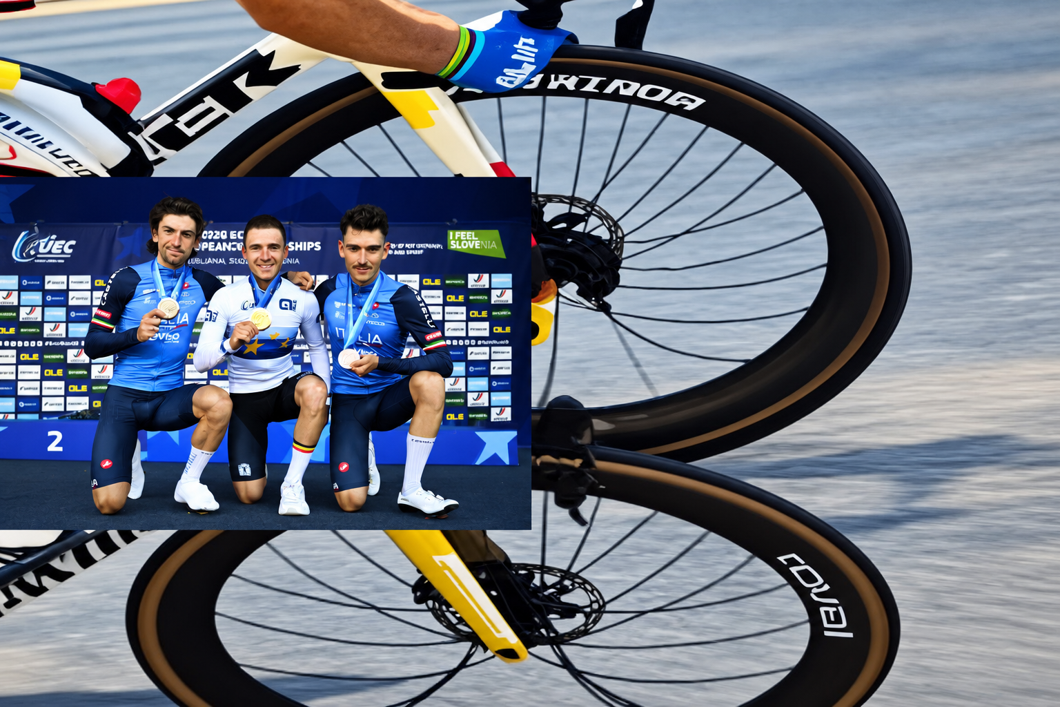 Esprint entre Ciccone y Evenepoel en el Europeo de Eslovenia.