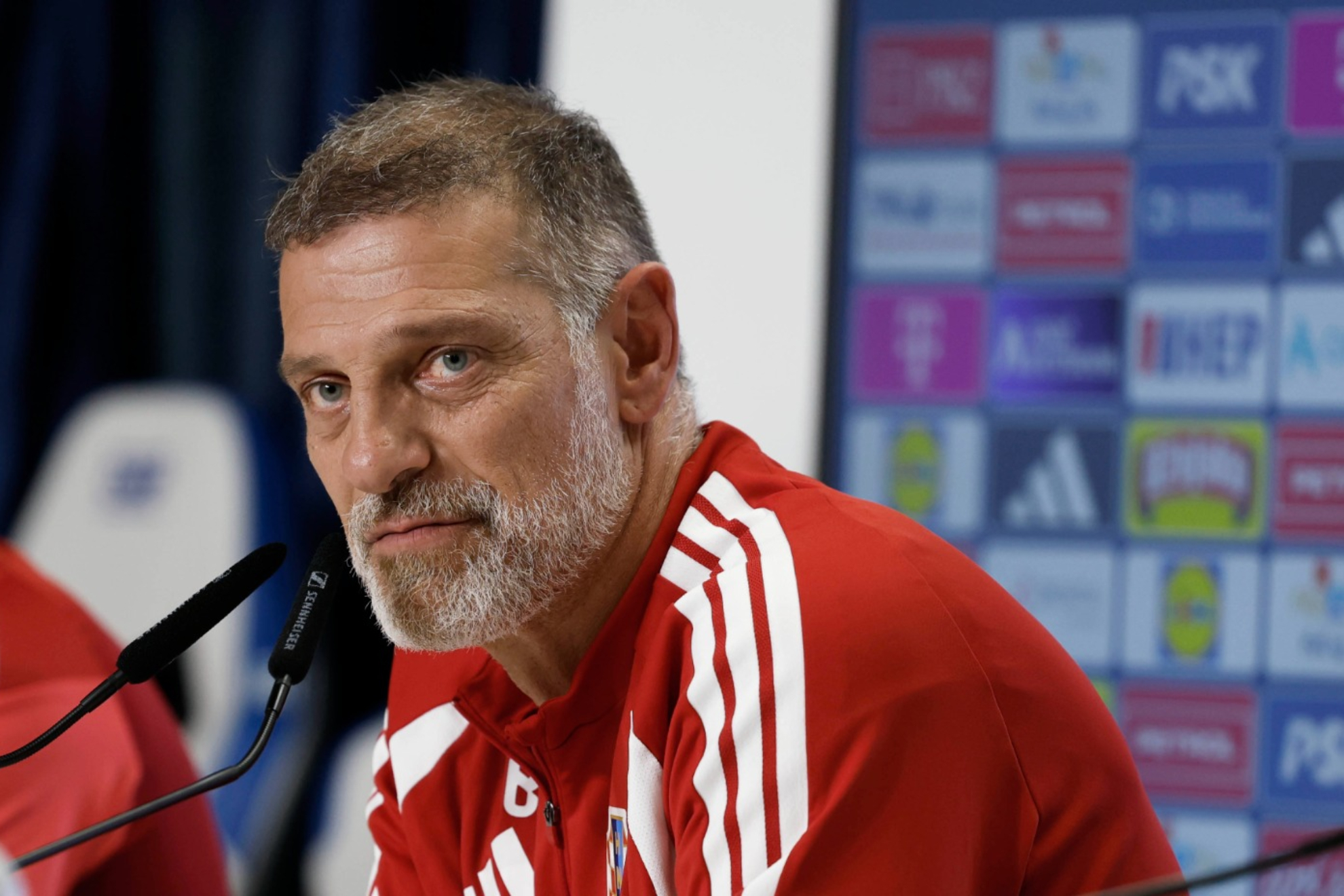 Slaven Bilic, en la rueda de prensa en Split. CHEMA REY
