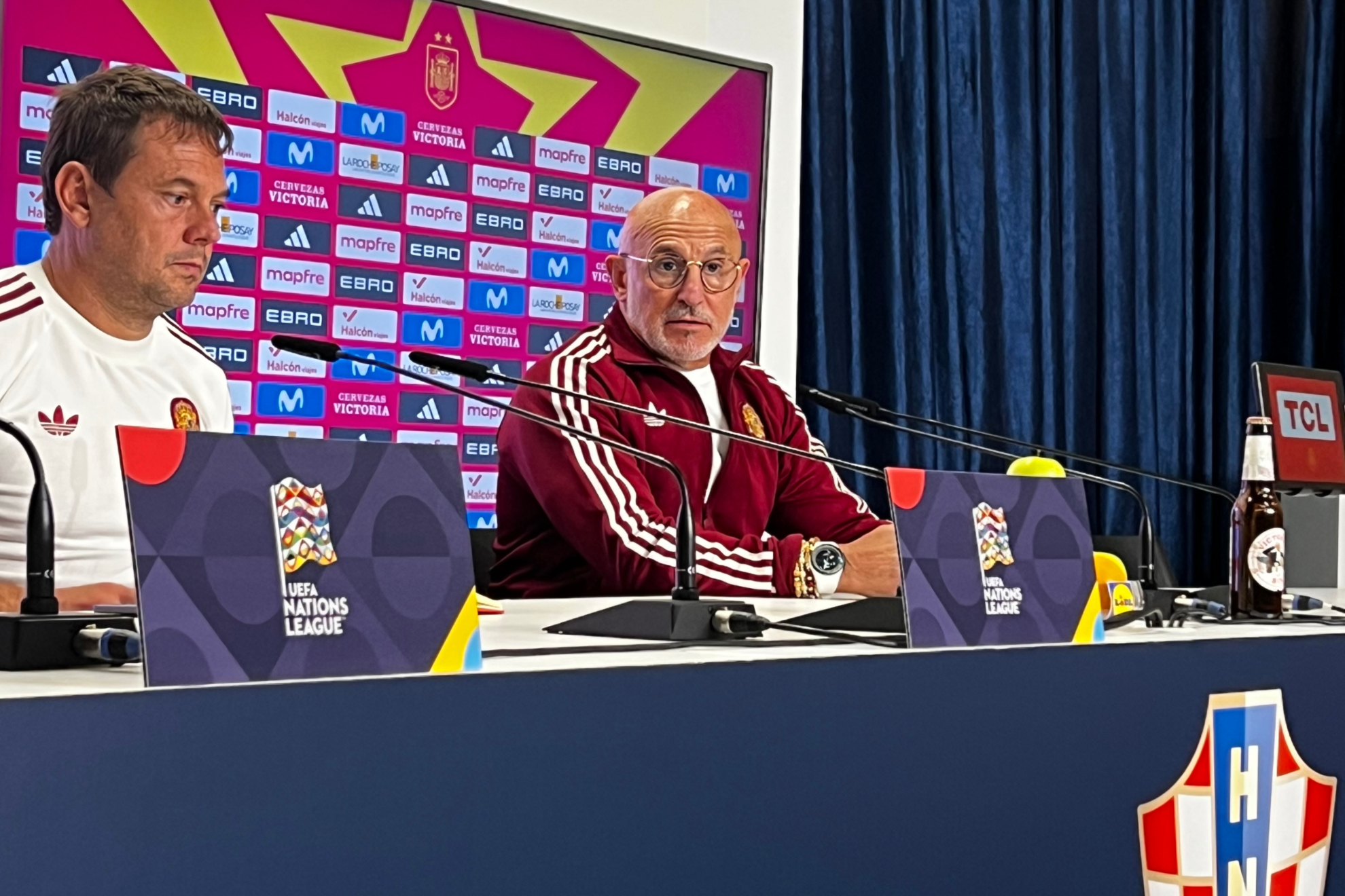 Luis de la Fuente, durante la rueda de prensa. .