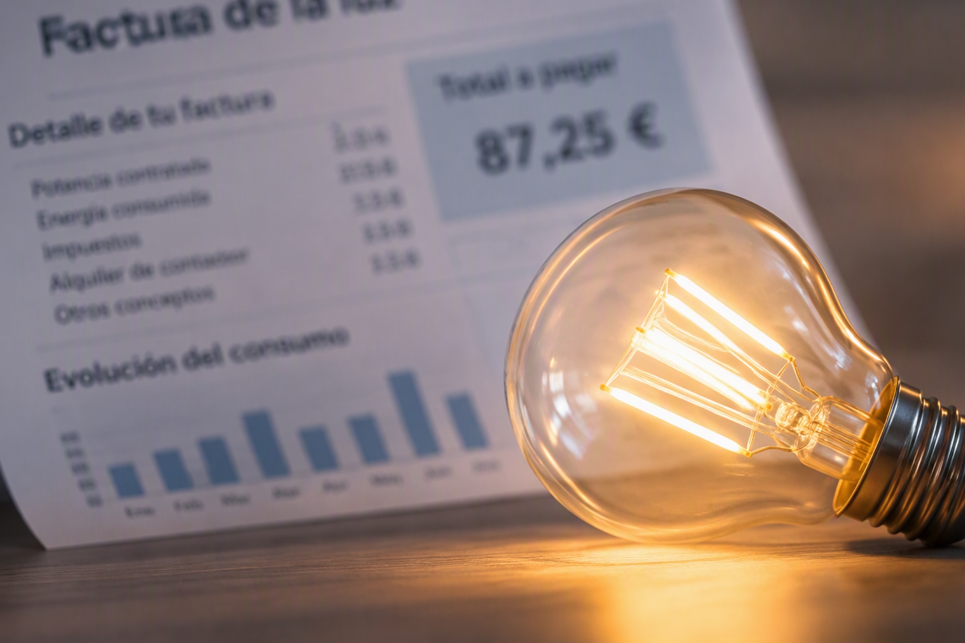La factura de la luz alcanza máximos históricos desde 2022. IA